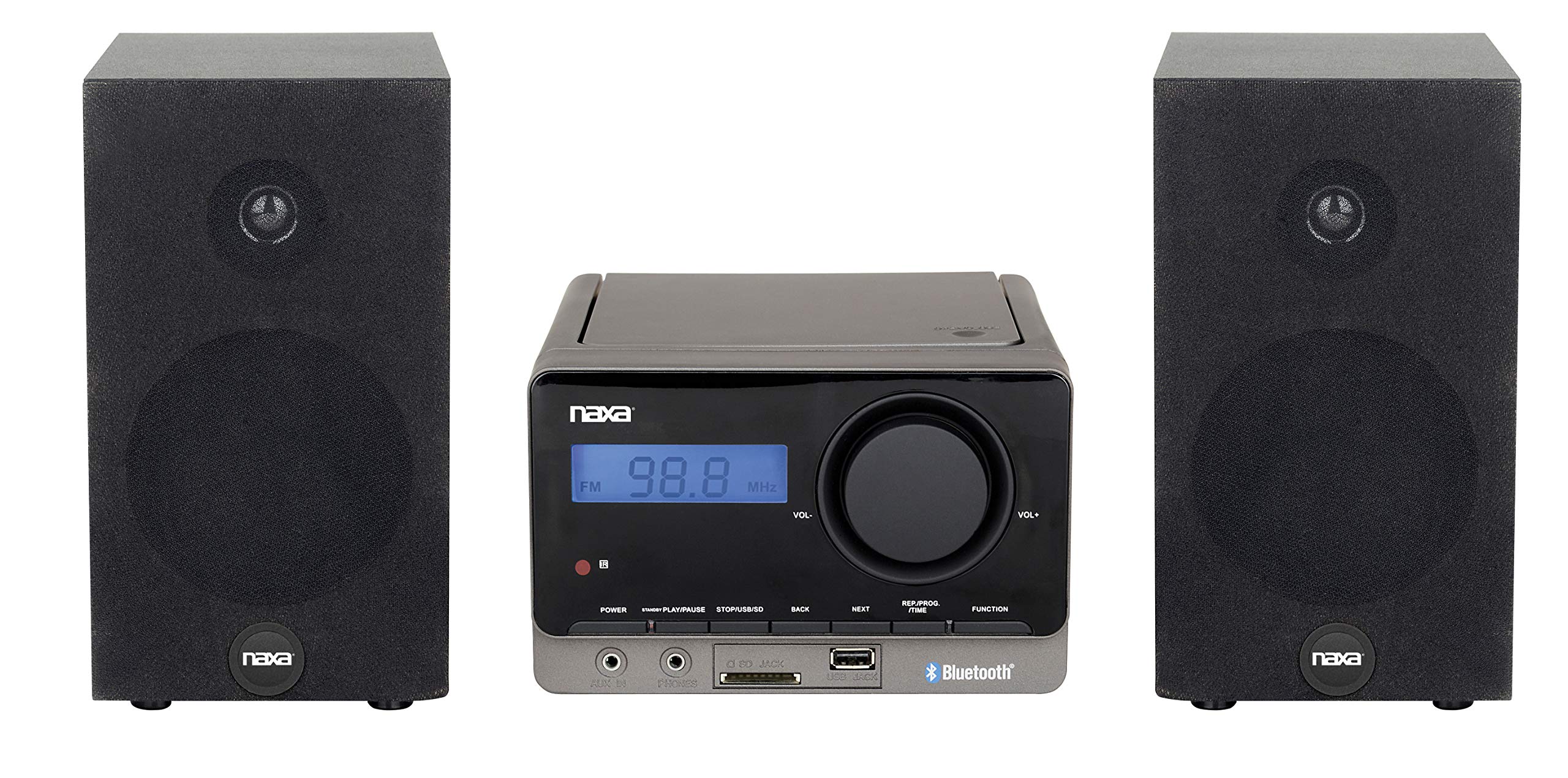 Naxa Electronics MP3 Microsystem with Bluetooth, Black