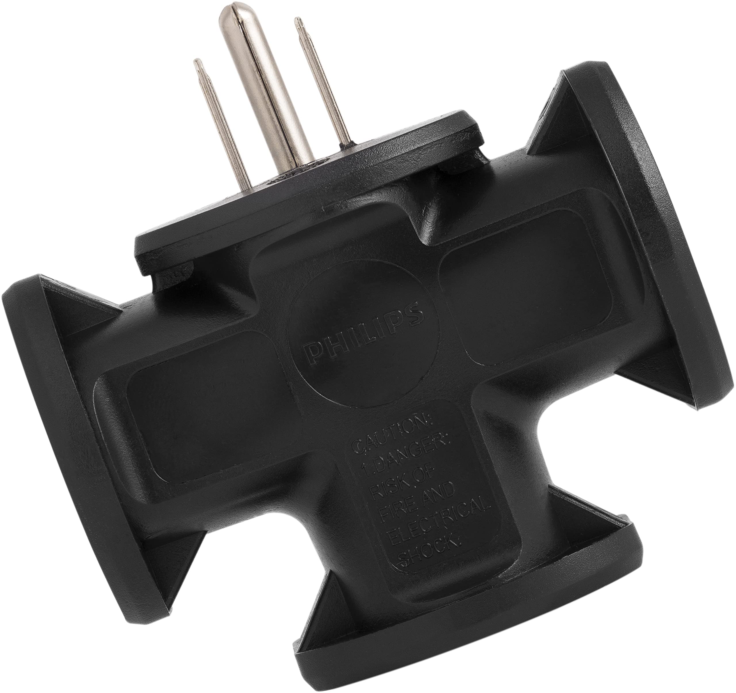 Philips 3 Outlet Extender, T Shaped Adapter Spaced, Grounded Wall Tap, 3 Prong, Multiple Plug, Power Splitter, Cruise Essentials
