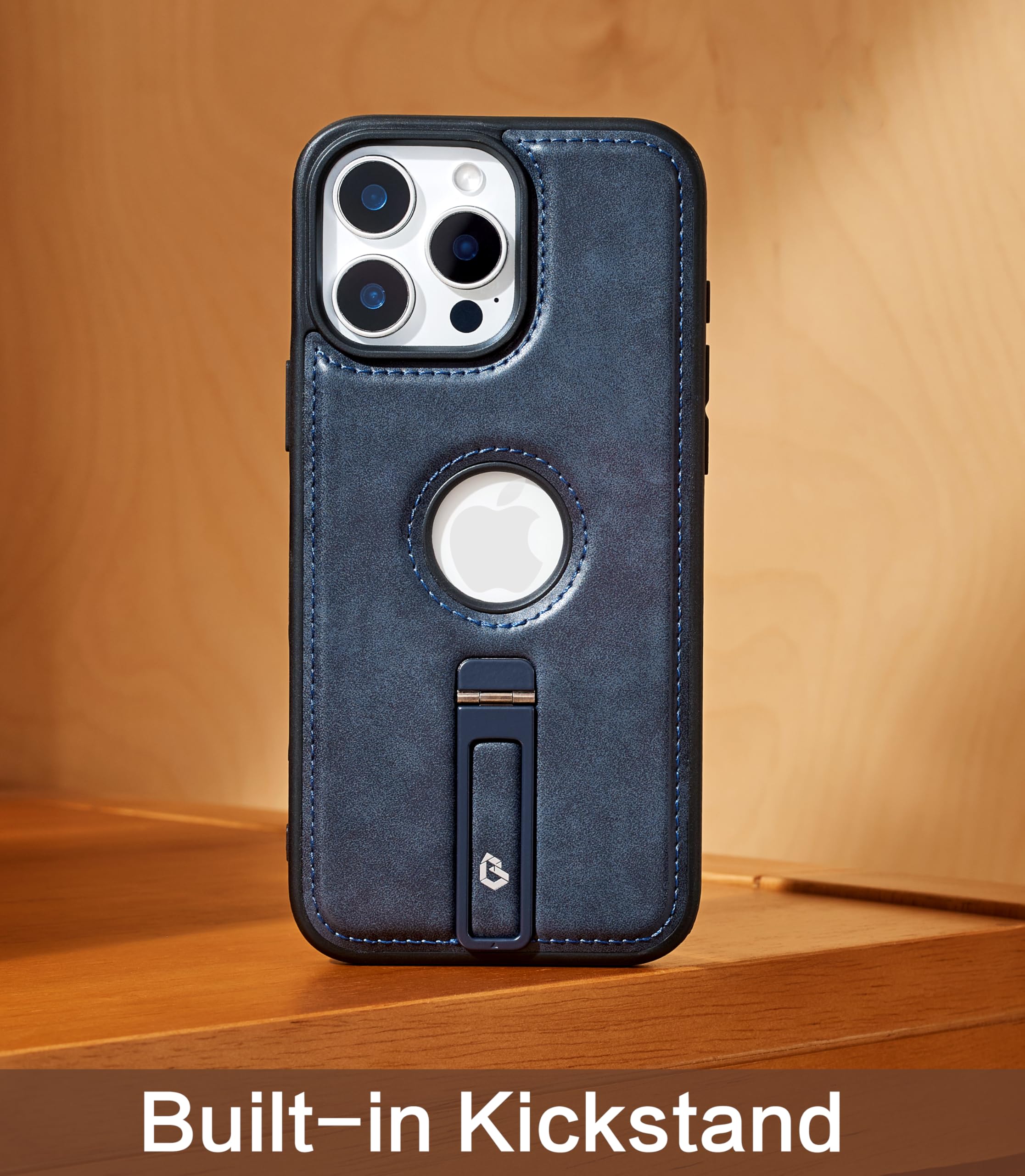 Bullroye For Iphone Case With Stand, Compatible With Magsafe, Strong Magnetic Kickstand Leather Case For Iphone, Protective Shoc