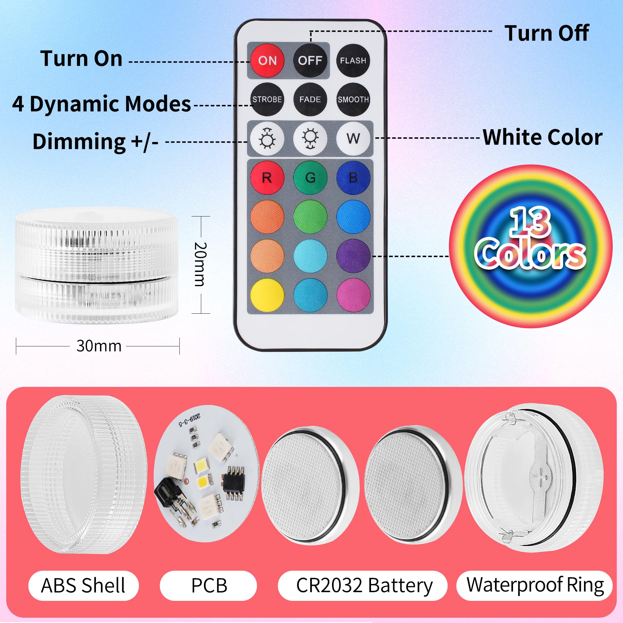 Aled Light Submersible Led Lights With Remote,6 Pcs Mini Rgbw Pool Light,Waterproof Pond Tea Light,Underwater Lights,Suitable Fo