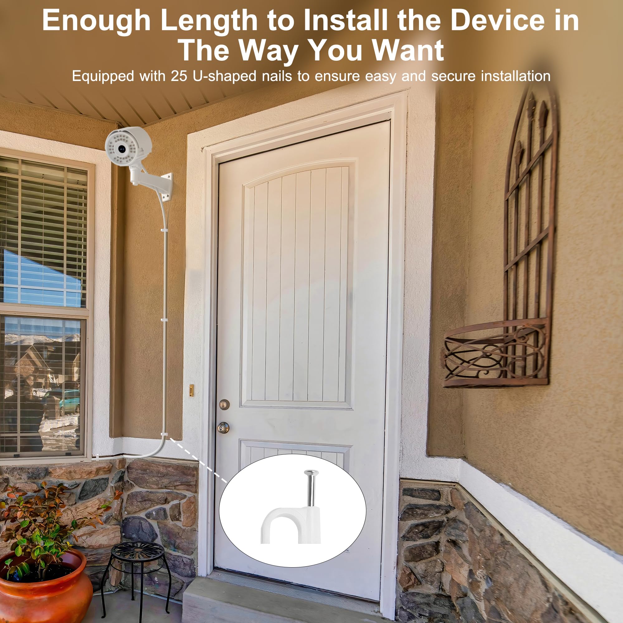 2 Pack 20Ft Usb To Micro Usb Extension Power Cable, Long Charging Cord, 21Awg Ofc, Oxygen Free Copper, Compatible With Wyze Cam,