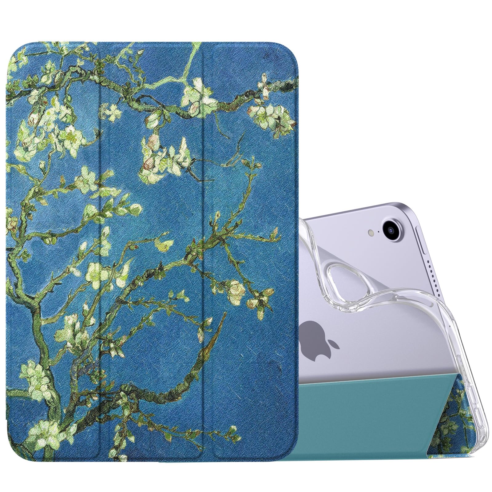 MoKo Case Fit New iPad Mini 7 (A17 Pro) 2024, iPad Mini 6th Generation Case 2021 (8.3 inch), iPad Mini 6 Case, Soft TPU Translucent Frosted Back Cover Case for iPad Mini 7th, Apricot Blossom
