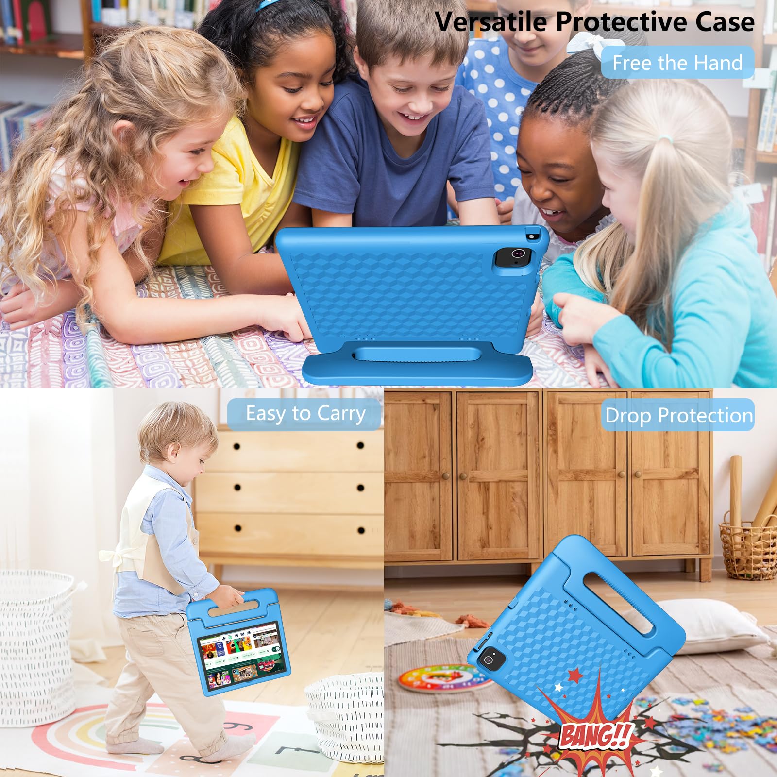 Itdulcet Kids Tablet 10 Inch Android 13, 4Gb Ram+64Gb Rom Toddler Tablet For Children Teen, 2.4G & 5G Wifi, Dual Camera, 10.1''