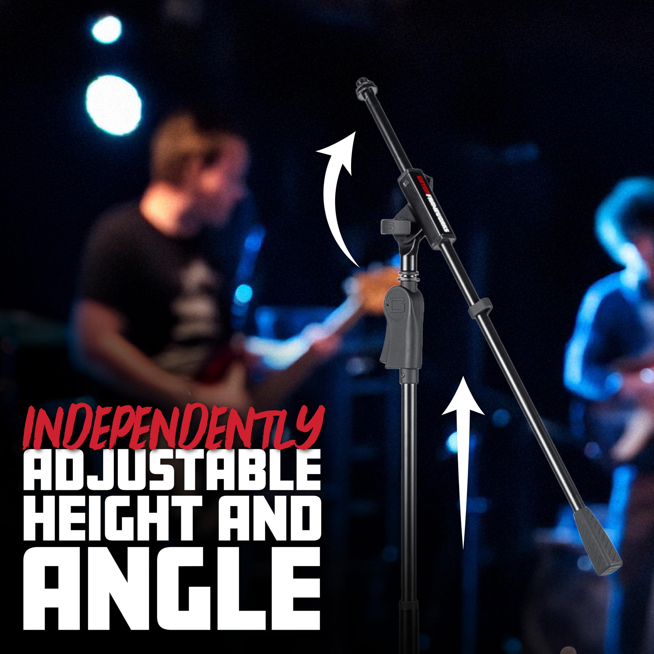 Gator Frameworks Deluxe Tripod Microphone Stand With Clutch Height Adjustment And Single Section Boom Arm (Gfw-Mic-2110)