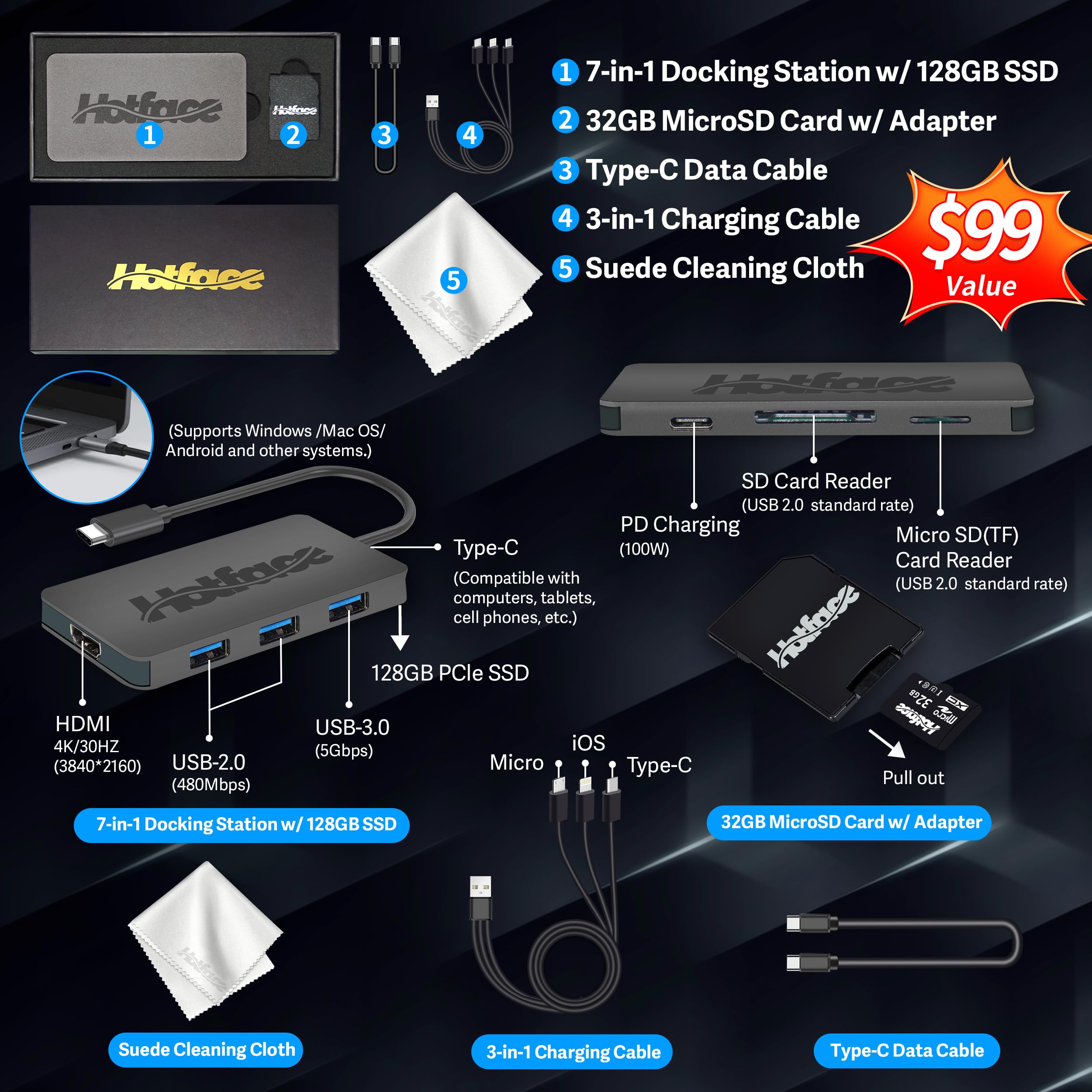 Hp Stream 14'' Hd Lightweight Laptop, Intel Celeron N4120, 16Gb Ram, 224Gb Storage(64Gb Emmc + 160Gb Docking Station), Intel Uhd