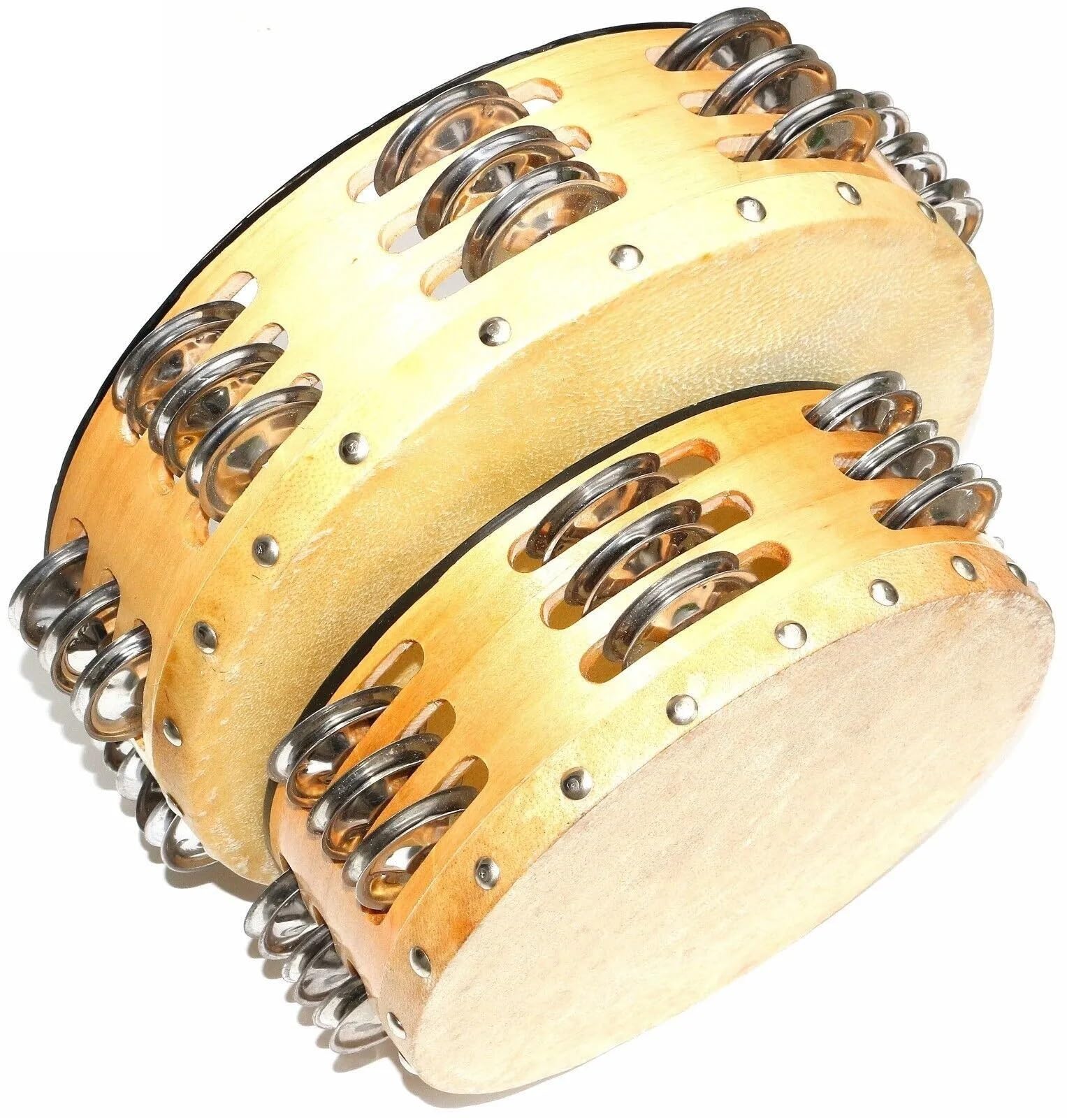 DEURA Triple ROW CONCERT Wooden TAMBOURINES with Head Tambourine 8 10 SET