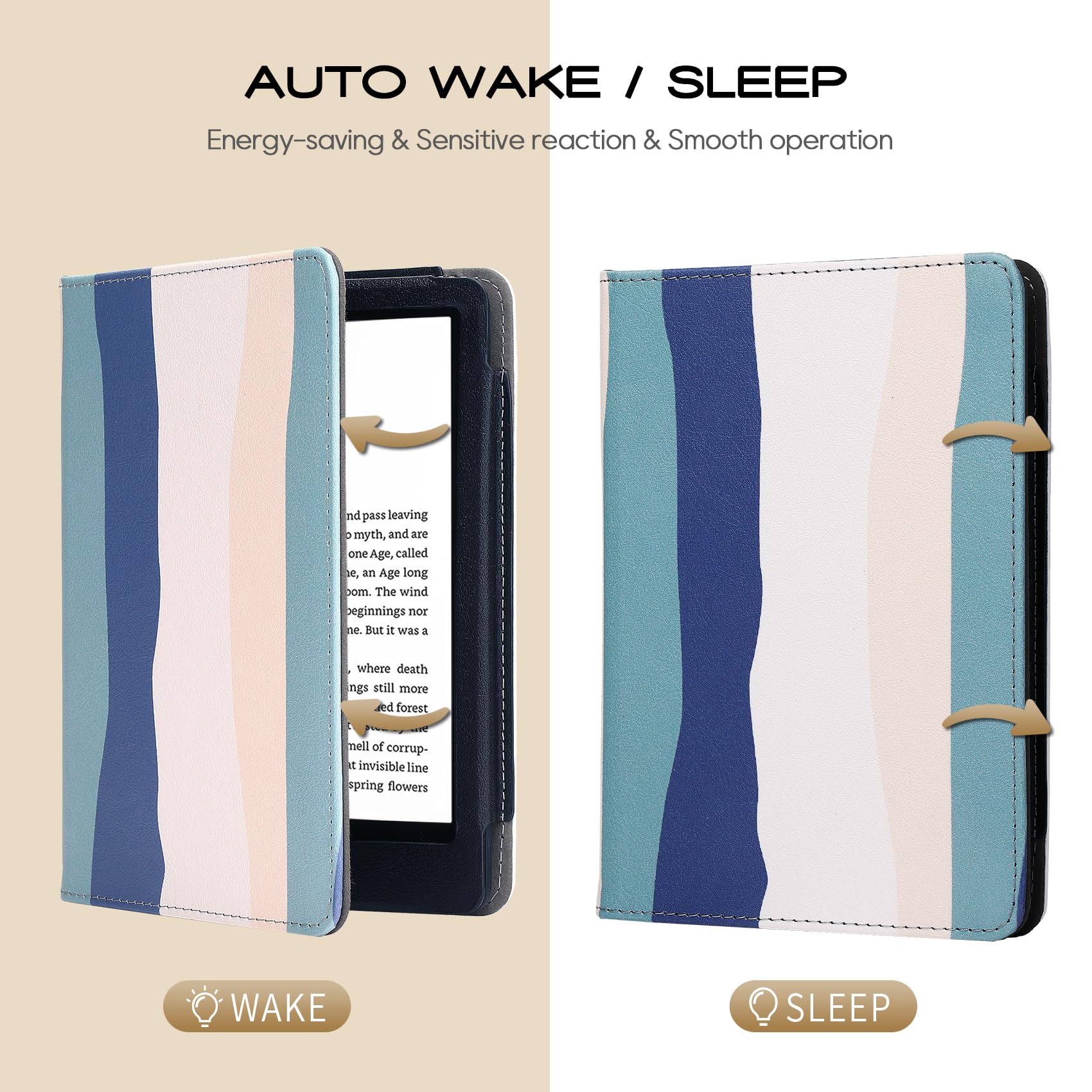 Scsvpn Stand Case For Kindle Paperwhite 11Th Generation 2021 Release & Kindle Paperwhite Signature Edition 6.8 Inch, Slim Pu Lea