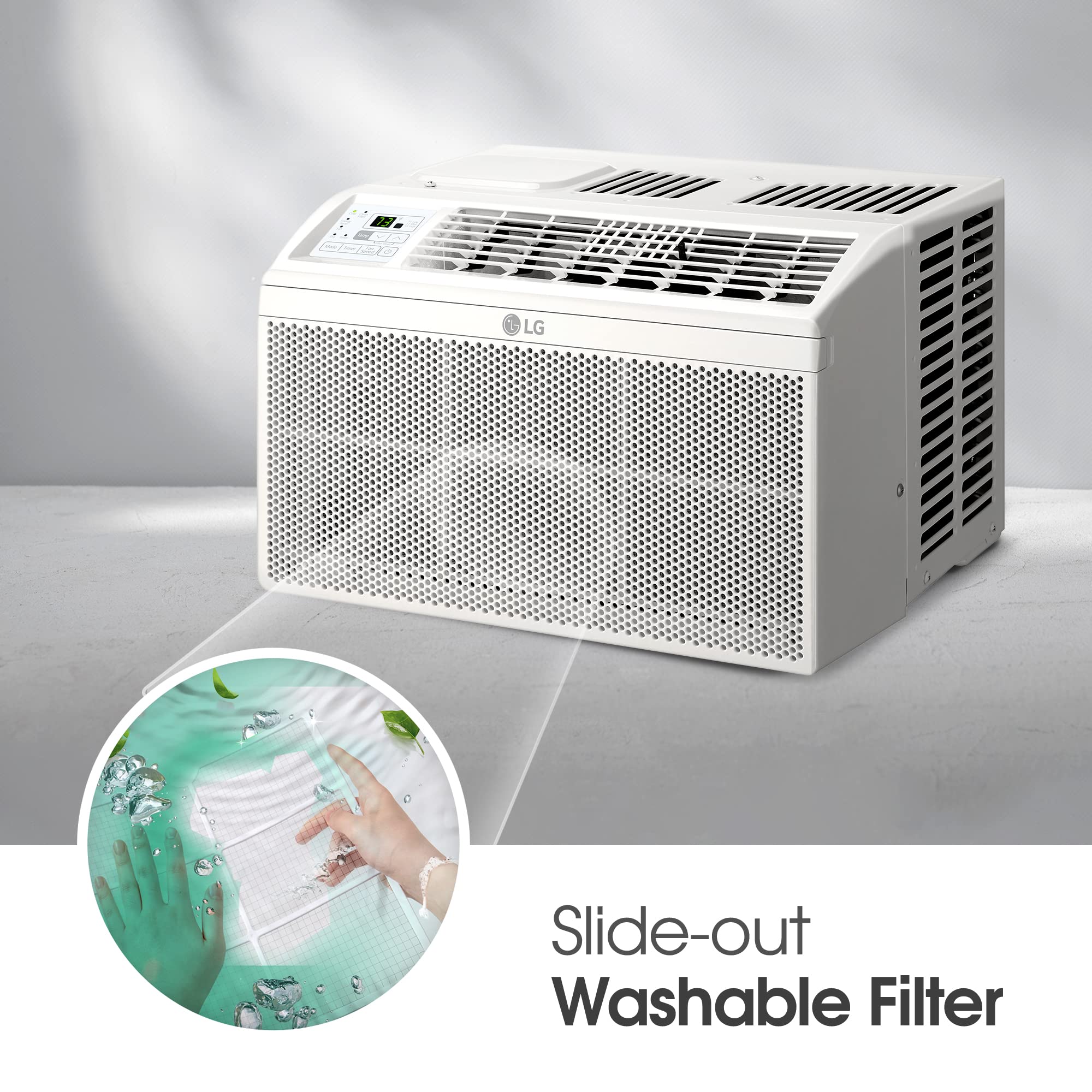 Lg 5800 Btu Window Air Conditioners [2023 New] Remote Control Ultra-Quiet Compact-Size Washable Filter Multi-Speed Fan Cools 260