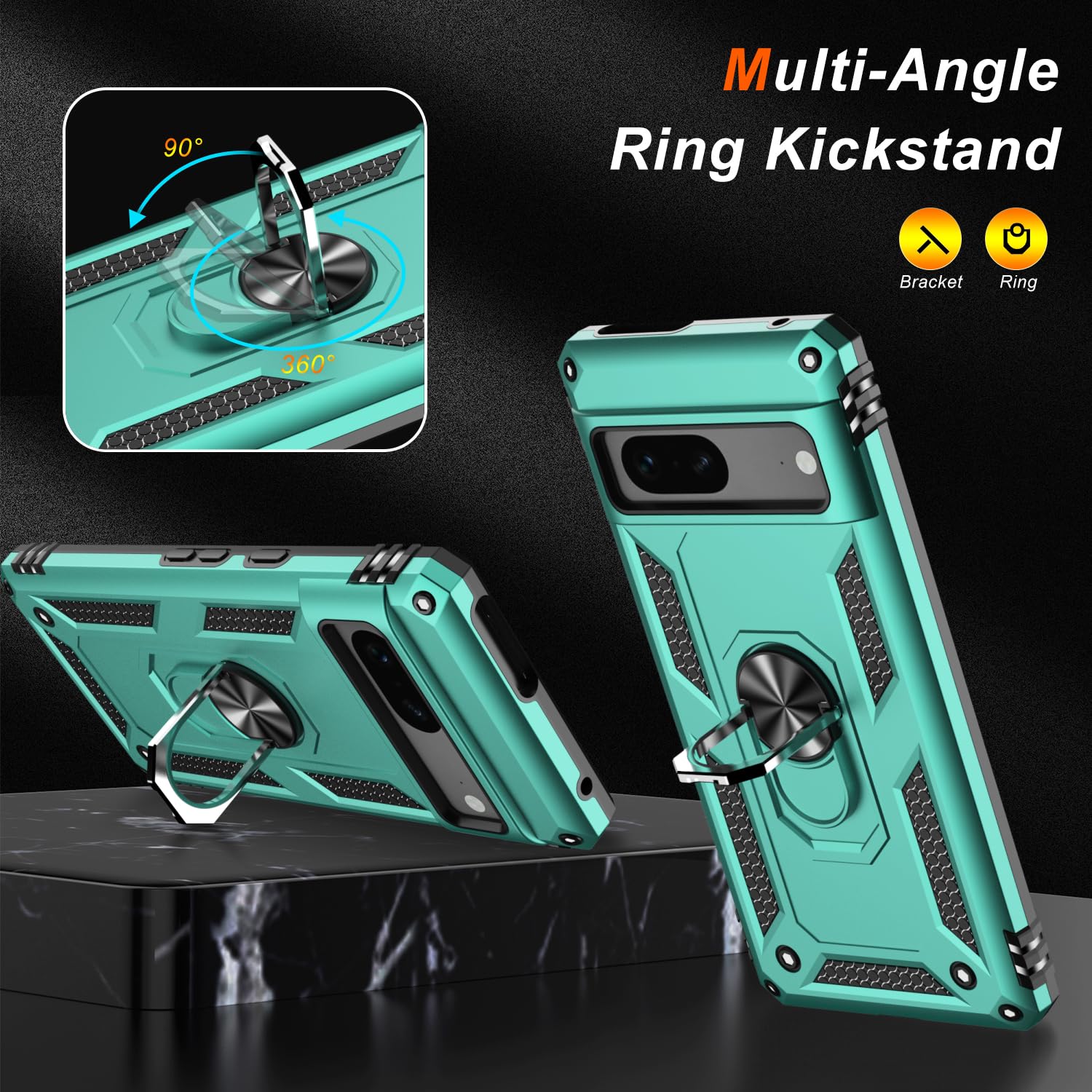 Lumarke For Google Pixel 7A Case With Screen Protector,Pass 16Ft. Drop Tested Military Grade Protective Phone Cover With Magneti