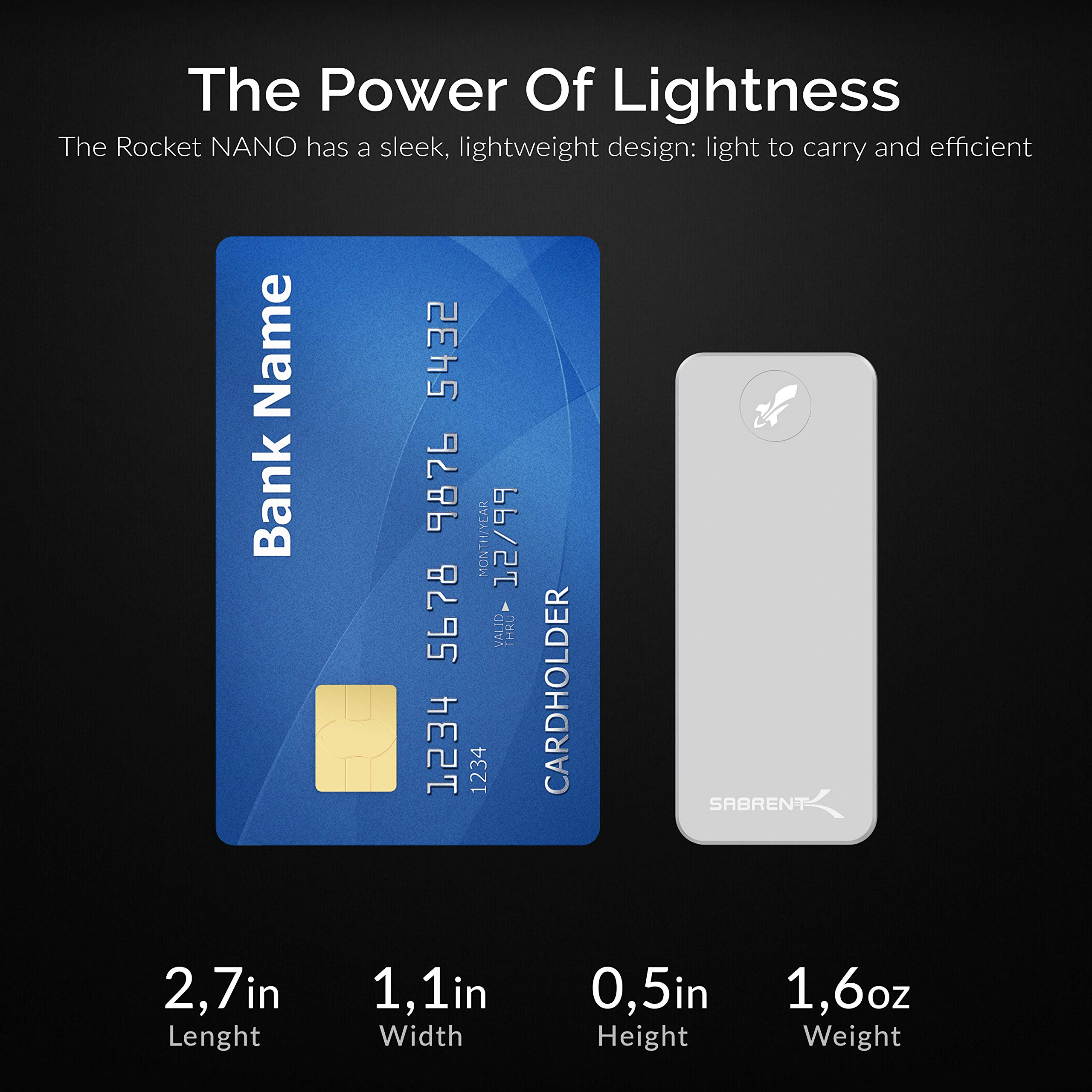 Sabrent Rocket Nano 2Tb Usb 3.2 10Gb/S External Aluminum Ssd (Silver) (Sb 2Tb Nano)