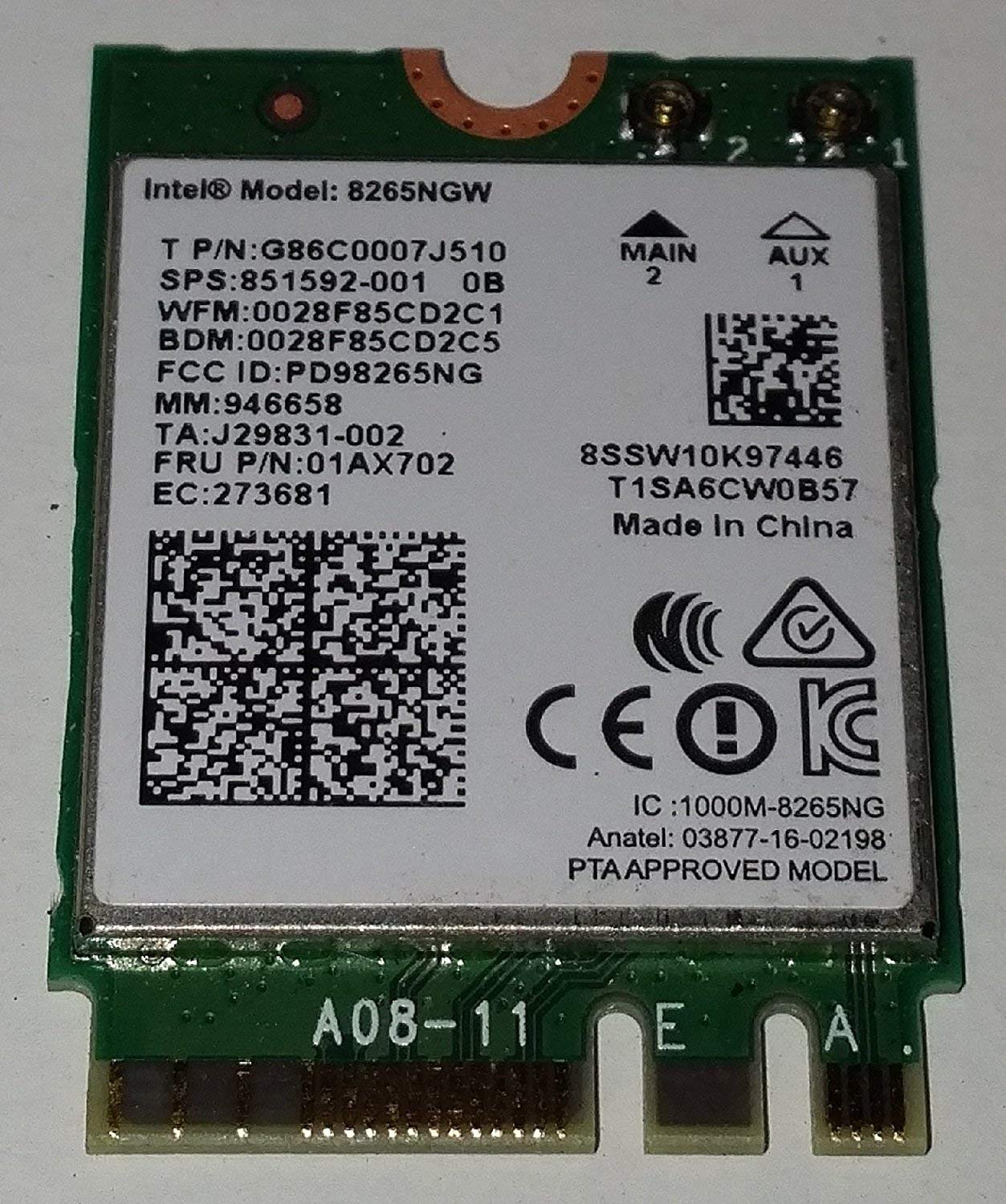 Intel Dual Band Wireless Ac 8265 W/Bluetooth 8265.Ngwmg