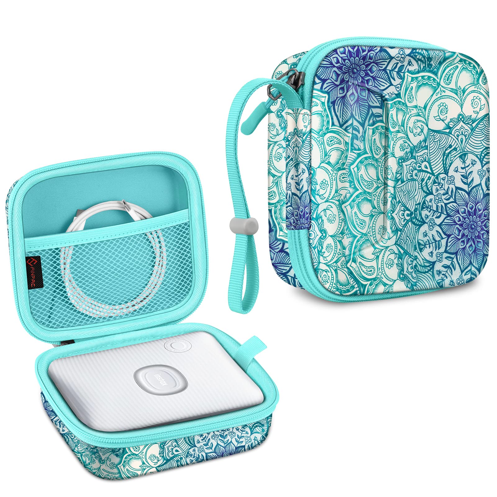 Fintie Protective Case For Fujifilm Instax Square Link Smartphone Printer  Shockproof Hard Shell Carrying Case, Emerald Illusio