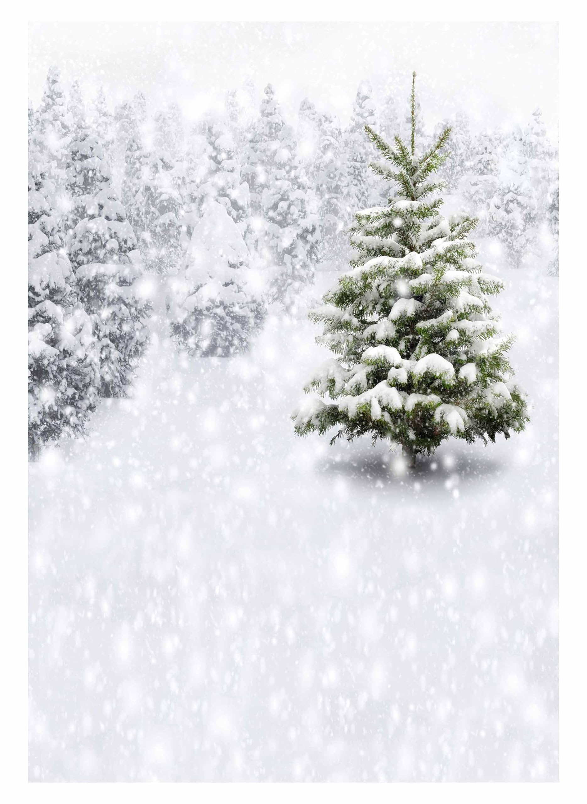 Allenjoy 5X7Ft Photography Christmas Photo Backdrops Xmas New Year Winter Forest Background For Kids Baby Shower Newborn Snow Trees Holiday Party Decoration Pine Snowy Photo Booth Supplies