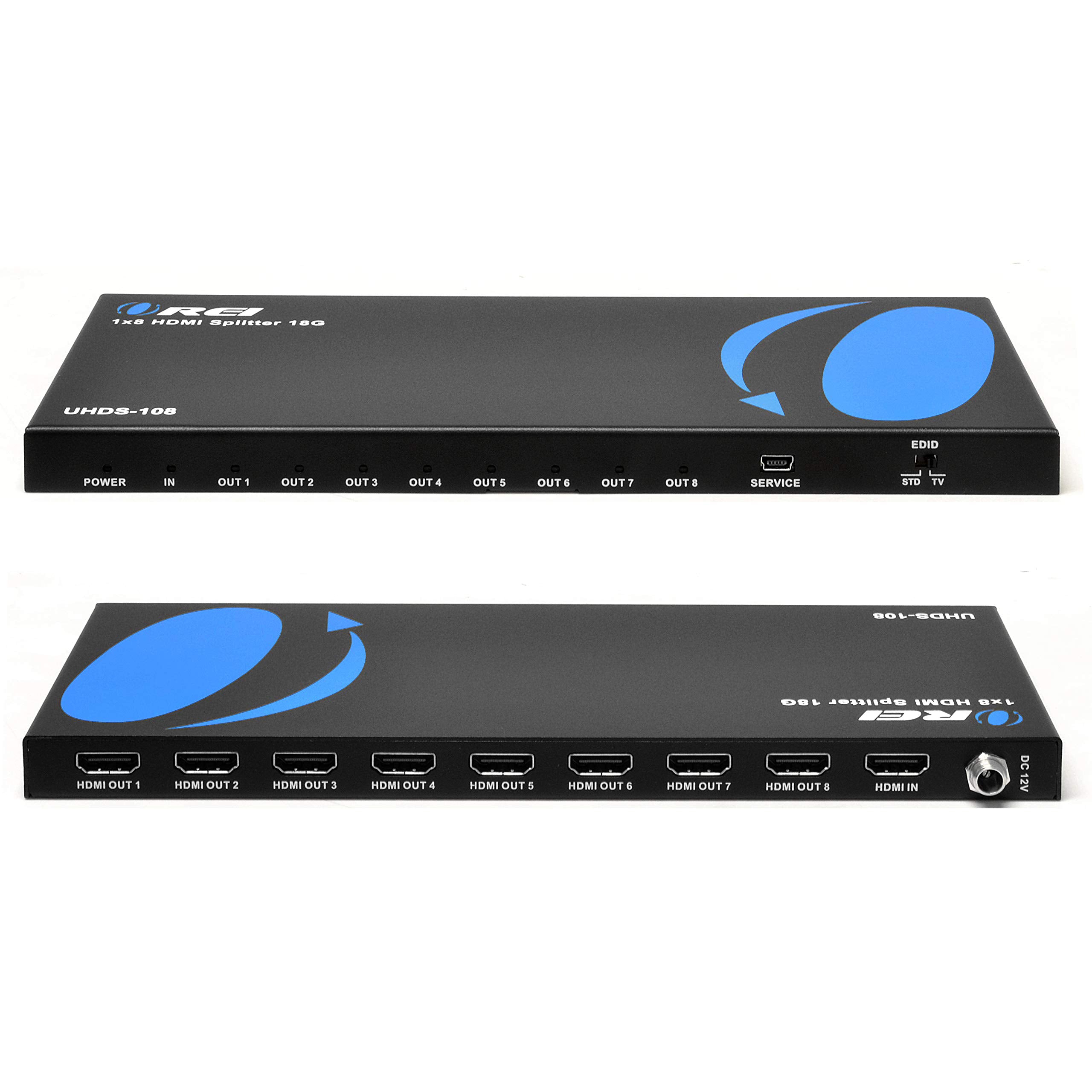 Orei 1X8 2.0 Hdmi Splitter 1 In 8 Out Ports With Full Ultra Hdcp 2.2, 4K At 60Hz & 3D Supports Edid Control   Upto 30 Feet Hdmi