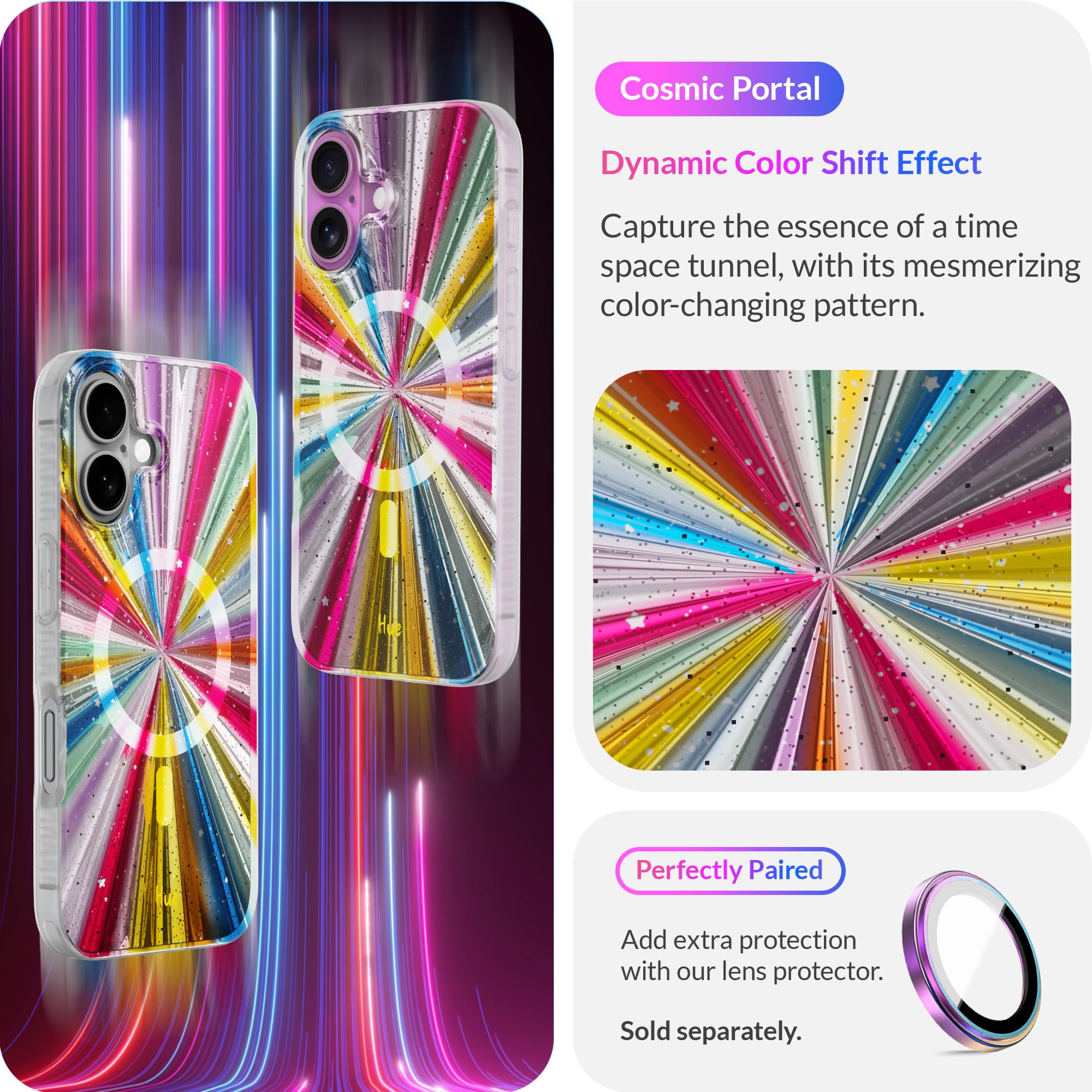 Lonli Hue   For Iphone 16 Case [Compatible With Magsafe]   Cosmic Portal Phone Case   [360 Shock Absorbent Bumper]   Cute, Uniqu