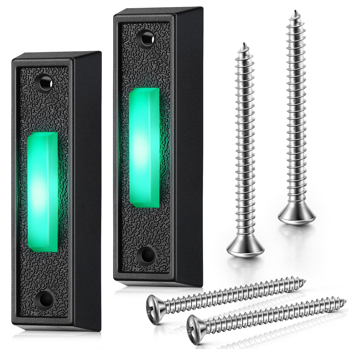 Saillong Led Lighted Doorbell Button Wired, Door Bell Ringer Push Buttons Replacement Garage Door Button Wall Mount Door Chime O