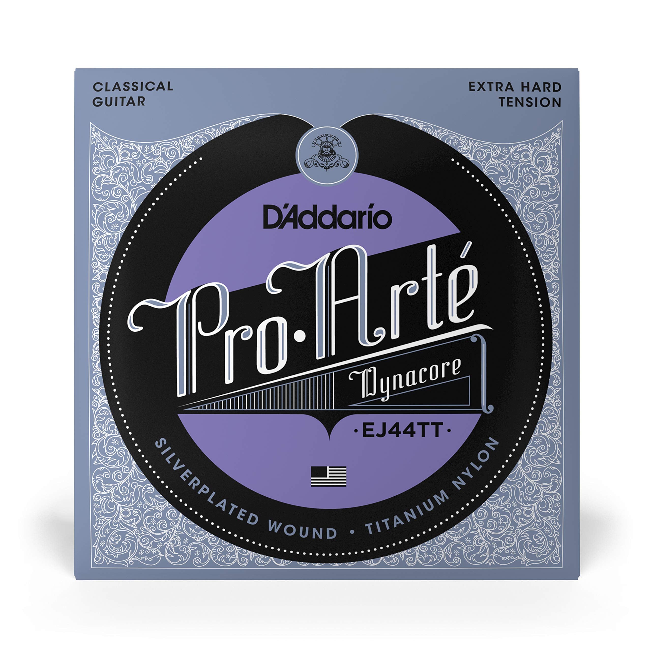 D'Addario Guitar Strings   Pro Arte Classical Guitar Strings   Ej44Tt Dynacore   Silver Plated Wrap, Composite Dynacore, Titaniu