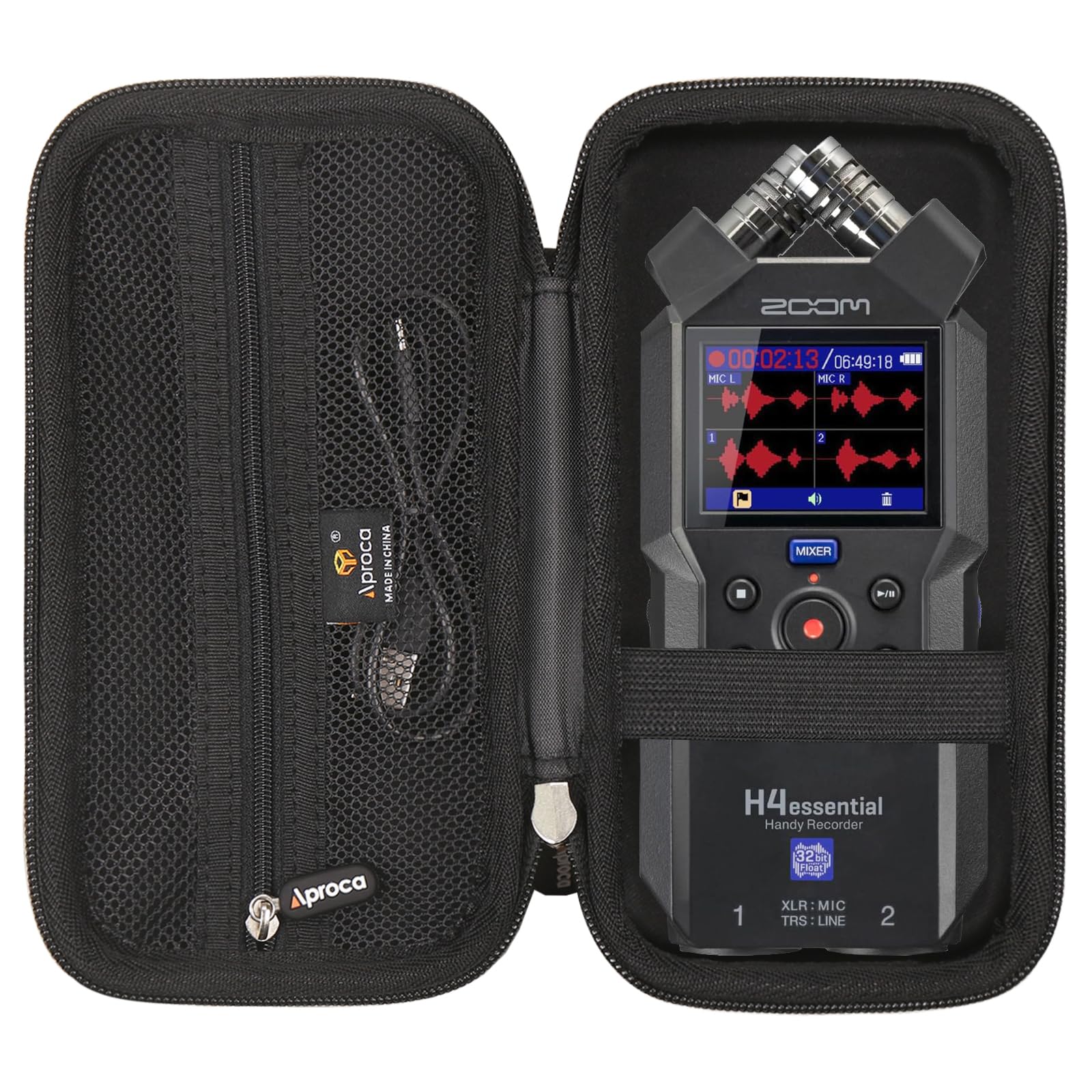 Aproca Portable Hard Storage Case for Zoom H4essential 4-Track Handy Recorder and Accessories