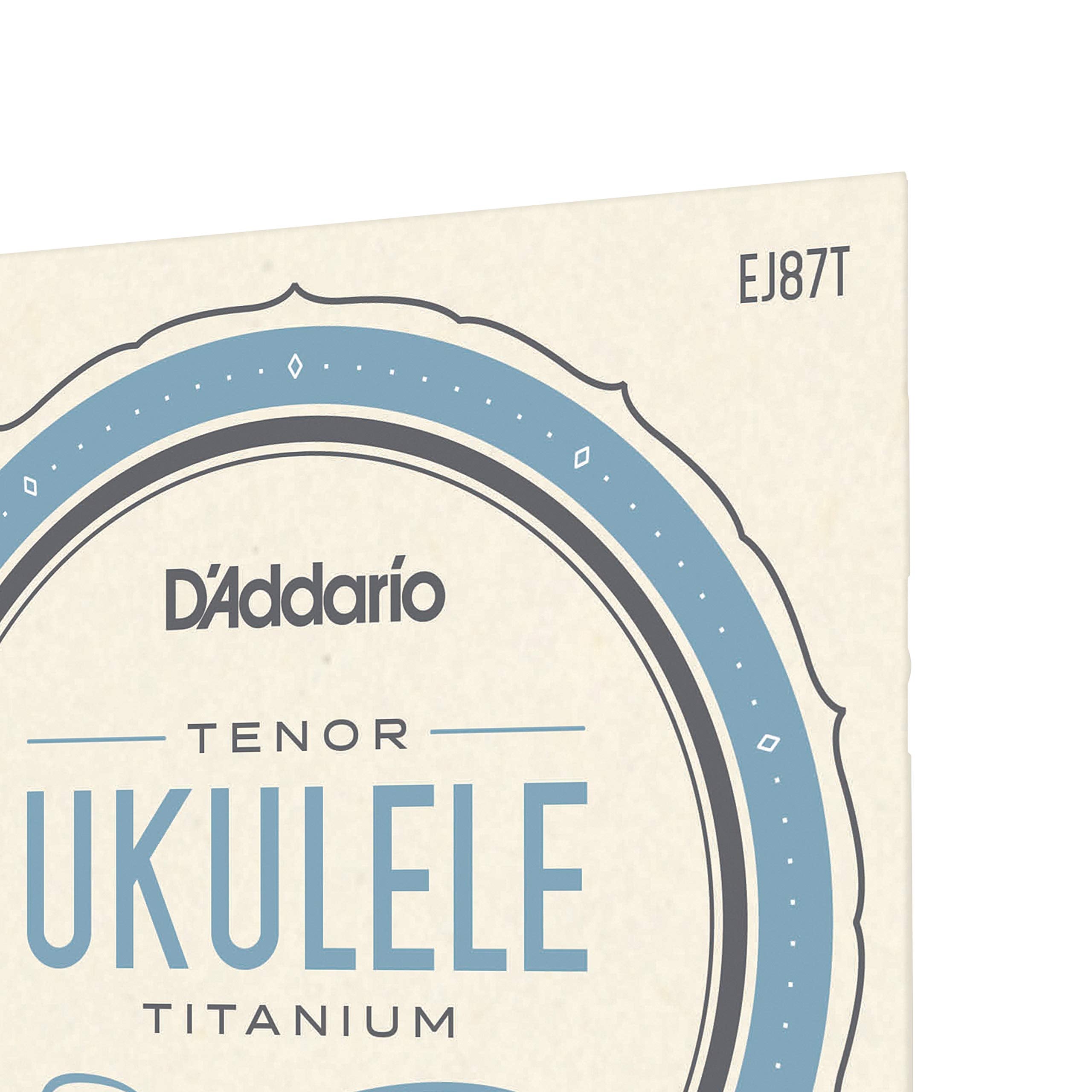 D'Addario Tenor Ukulele Strings, Titanium, Ej87T, 4 String Set, Pack Of 1