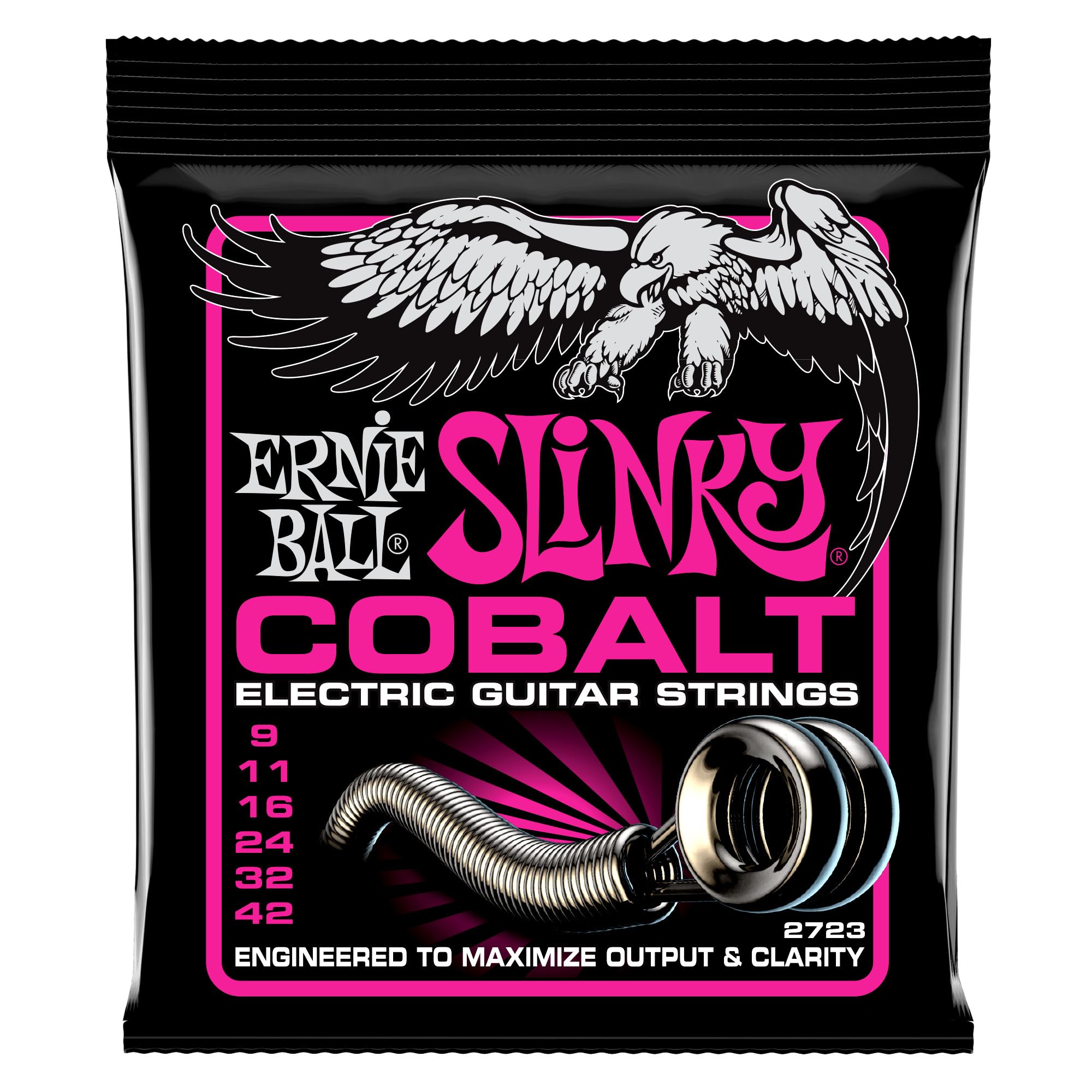 Ernie Ball Super Slinky Cobalt Electric Guitar Strings, 9 42 Gauge (P02723)