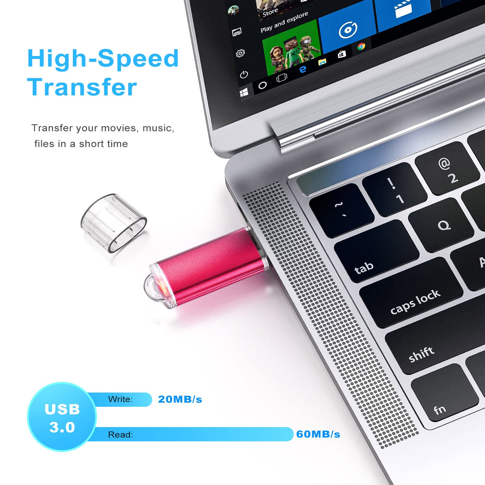 Topesel Usb Flash Drive 5 Pack 32Gb Usb 3.0 Flash Drive High Speed 32Gb Flash Drive Memory Stick Usb Drive Thumb Drives Usb Stick For Pc Laptops (5 Mixed Colors: Black Blue Green Red Silver)