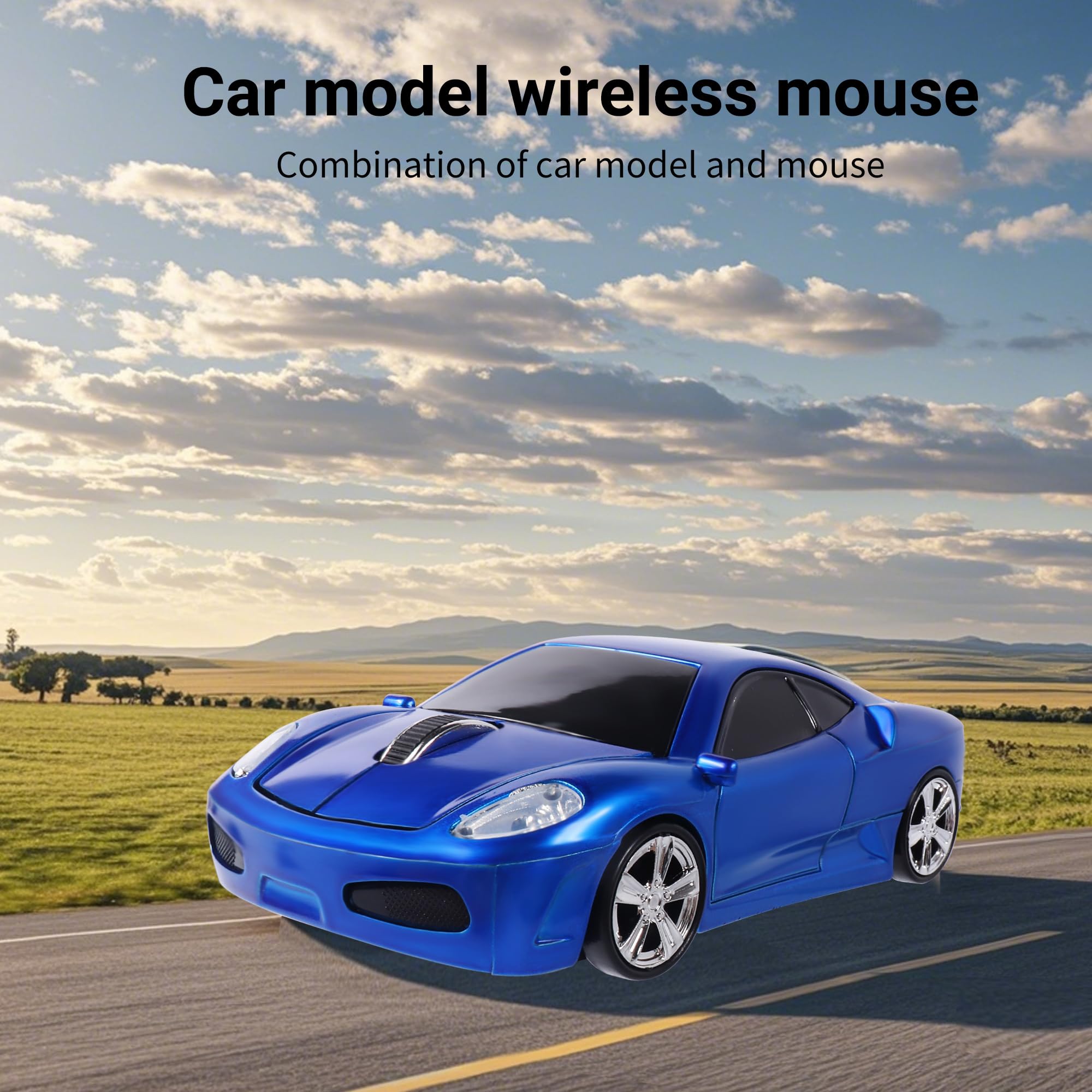 Elec Space Wireless Mouse, 2.4Ghz Cool Sport Car Shape Wireless Mouse Optical Cordless Mice With Usb Receiver For Pc Laptop Comp