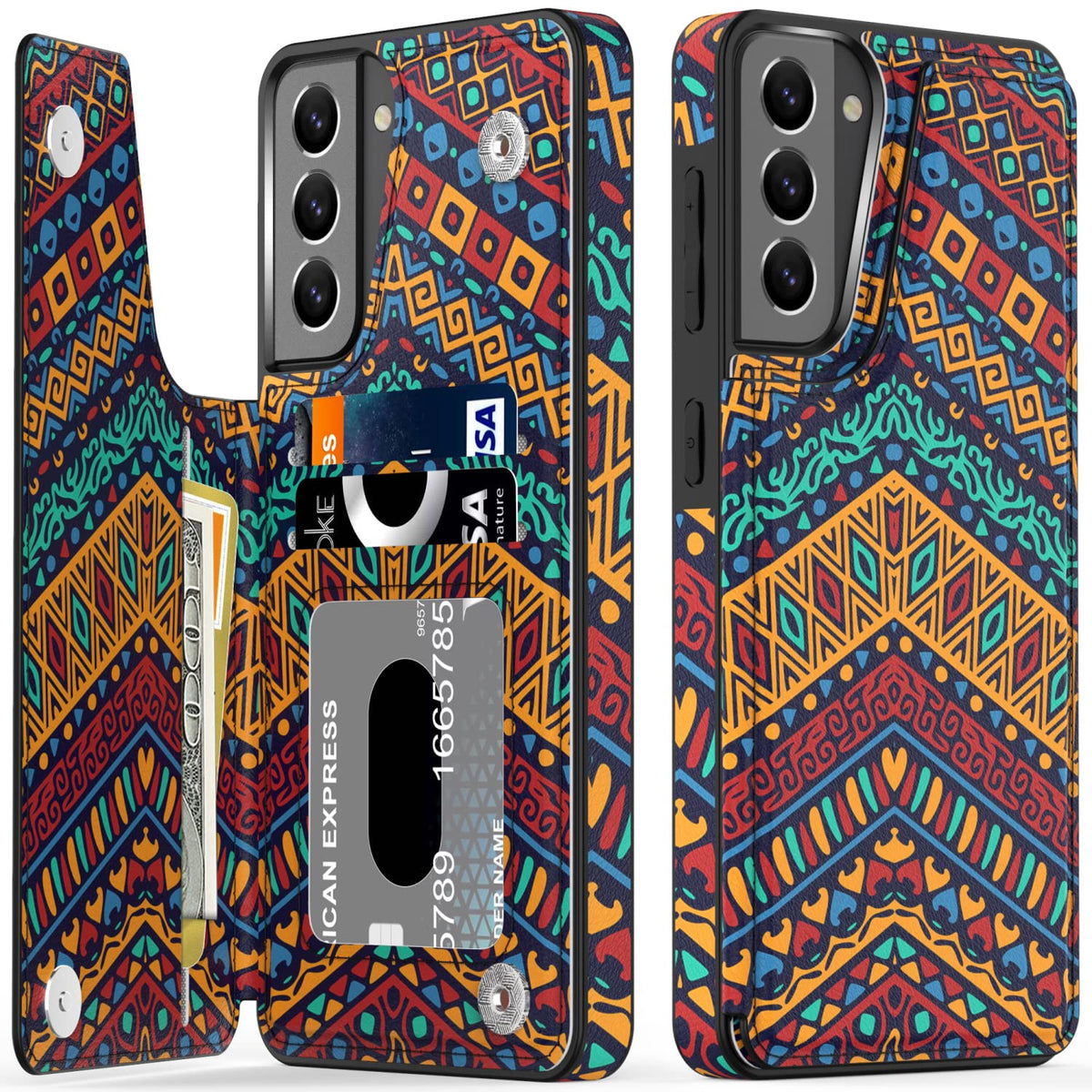 Leto Galaxy S21 Plus Case,Flip Folio Leather Wallet Case Cover With Fashion Designs For Girls Women,Card Slots Kickstand Protect