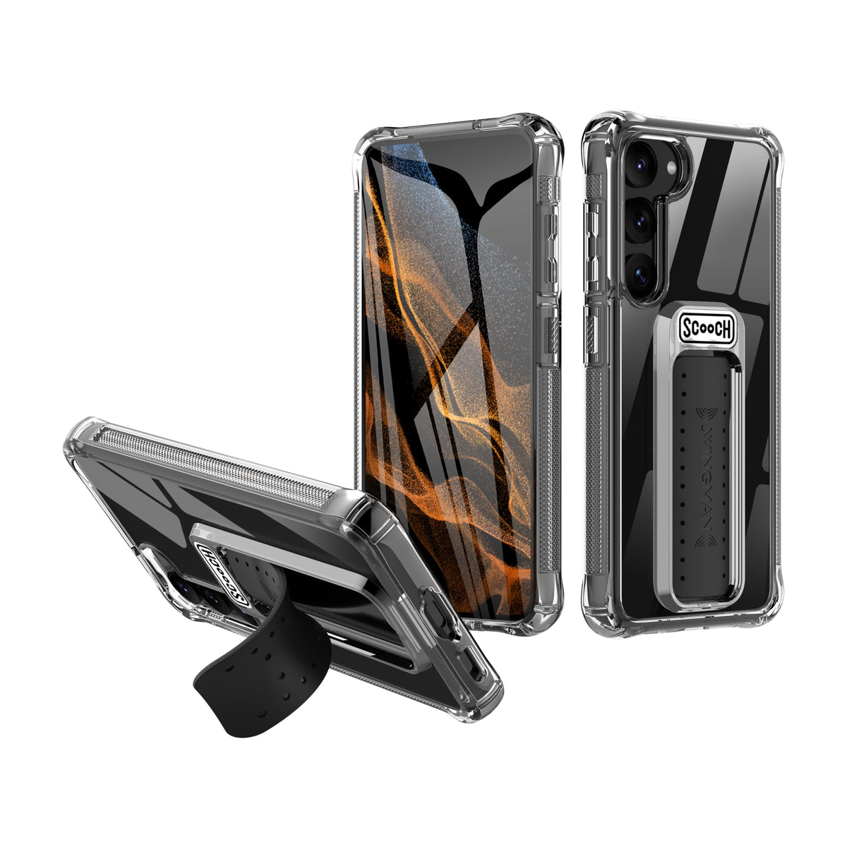 Scooch Samsung Galaxy S23 Case With Stand [Wingman] With $100 Coverage, 5 In 1 Samsung Galaxy S23 Kickstand Case, 10 Foot Milita