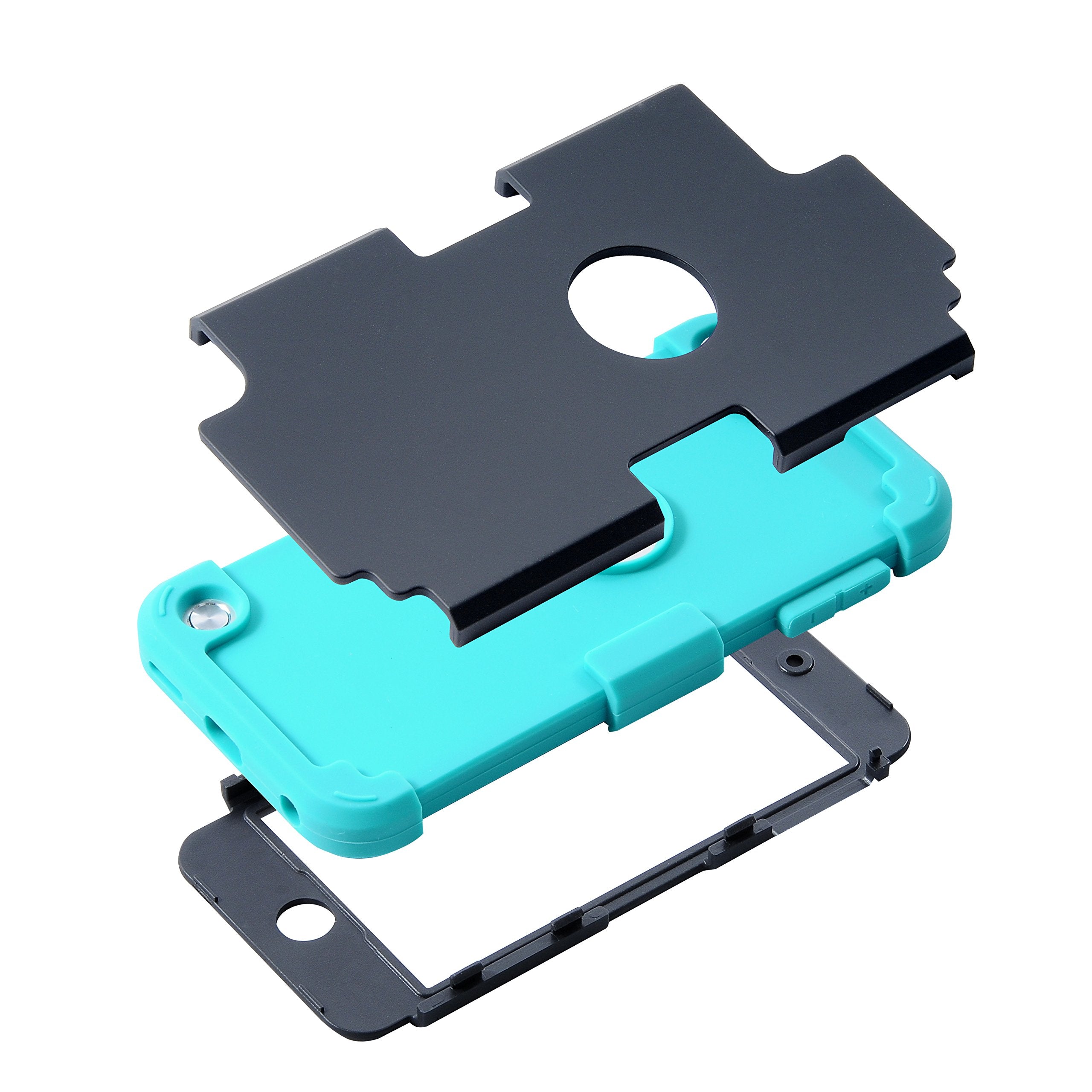 Wisdompro Case For Ipod Touch 7, For Ipod Touch 6, For Ipod Touch 5, 3 In 1 Hybrid Soft Silicone And Hard Pc Protective Case Cov