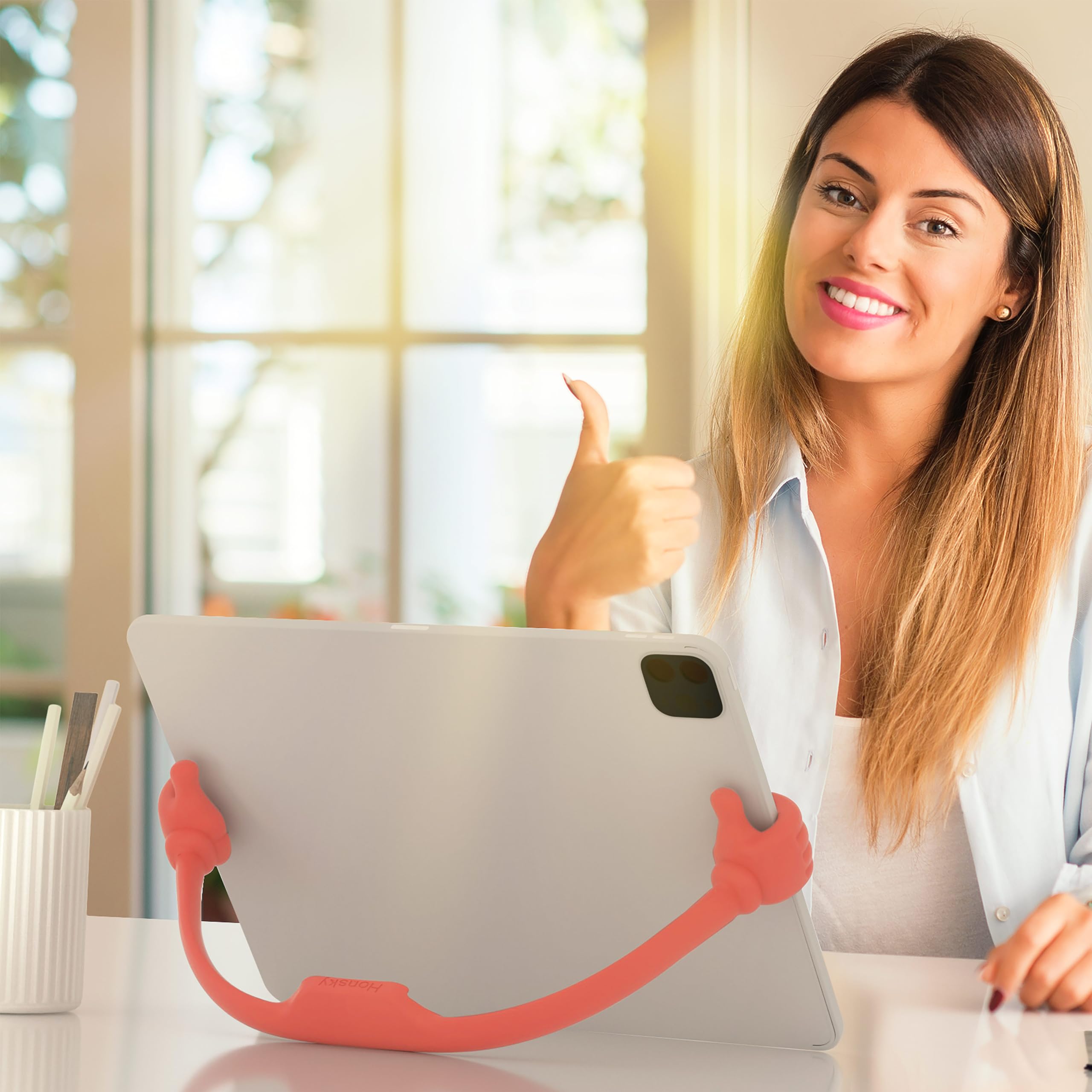 Honsky Thumbs Up Tablet Stand,Tablet Holder,Tablet Display Stands Holder For Desk, Lazy Tablet Stand,Stocking Stuffer Ideas,Univ