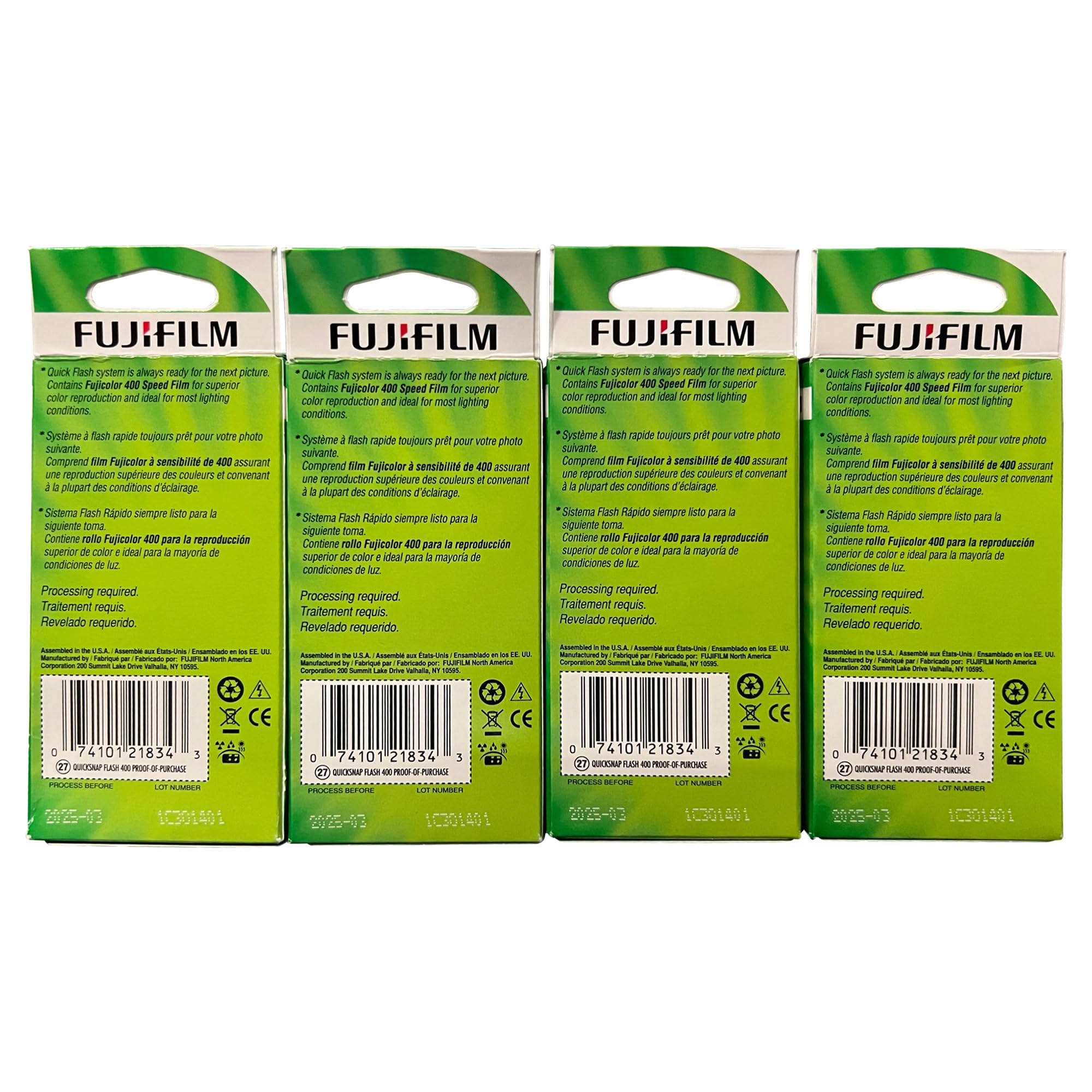 Fujifilm Quicksnap Flash 400 One Time Use 35Mm Camera With Flash, 27 Exposures, 4-Pack