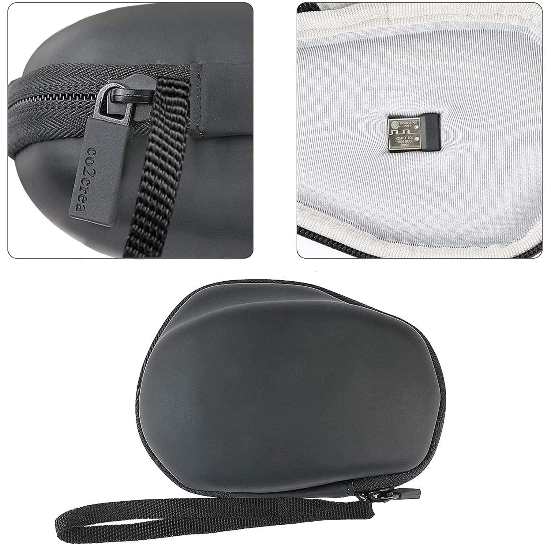 Co2Crea Hard Travel Case Replacement For Logitech Mx Master 3 / Master 2S Advanced Wireless Mouse (Black Case + Inside White)
