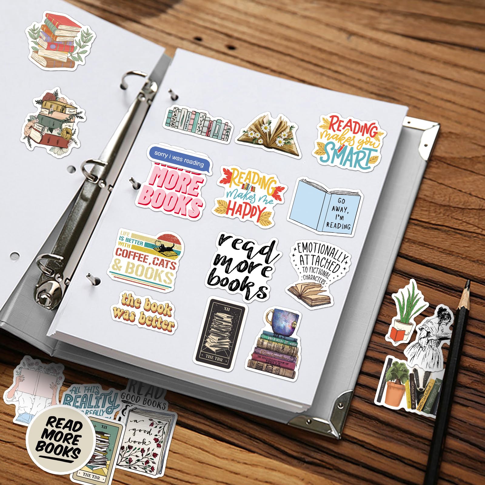 50Pcs Book Stickers For Kindle, Bookish Reading Stickers For Laptop, Booktok Stickers Book Lover Clear Case Stickers Gifts Acces