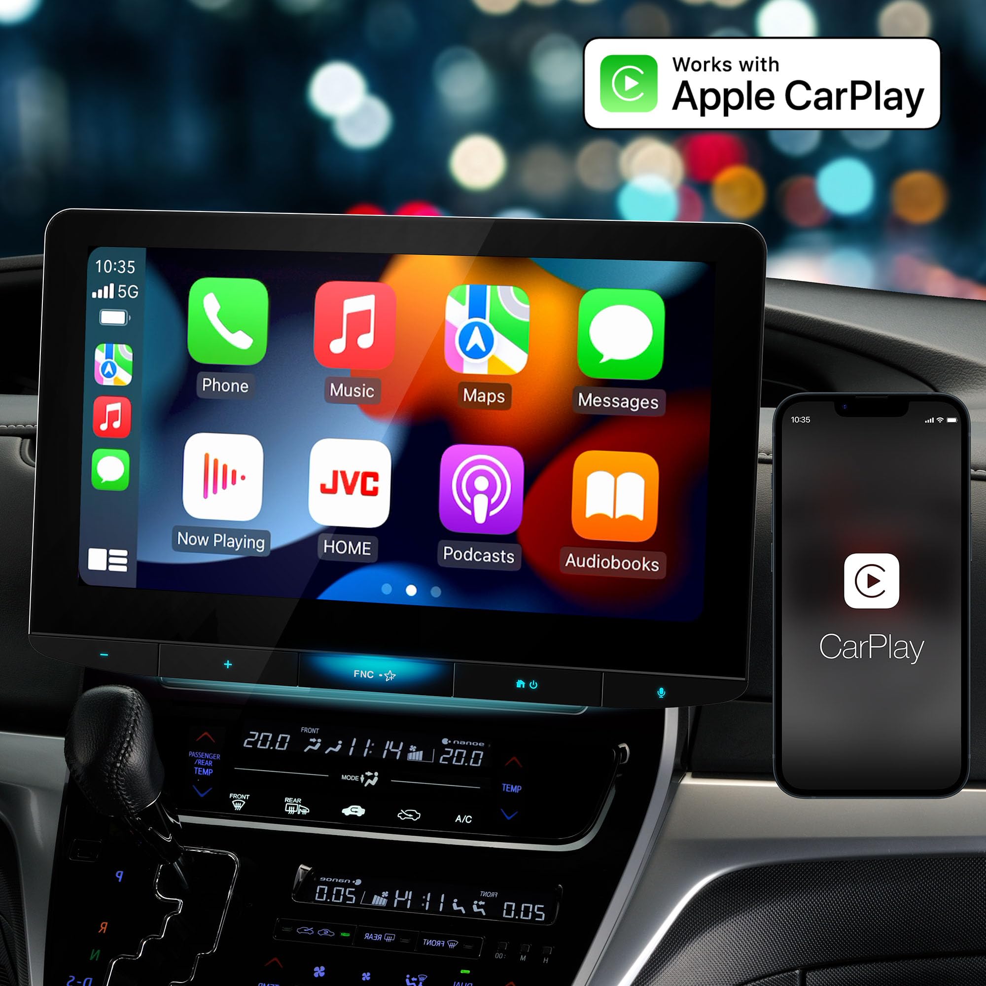 Jvc Kw Z1000W Bluetooth Car Stereo Receiver With Usb Port  10.1'' Floating Touchscreen Hd Display, Am/Fm Radio   Mp3 Player   Do