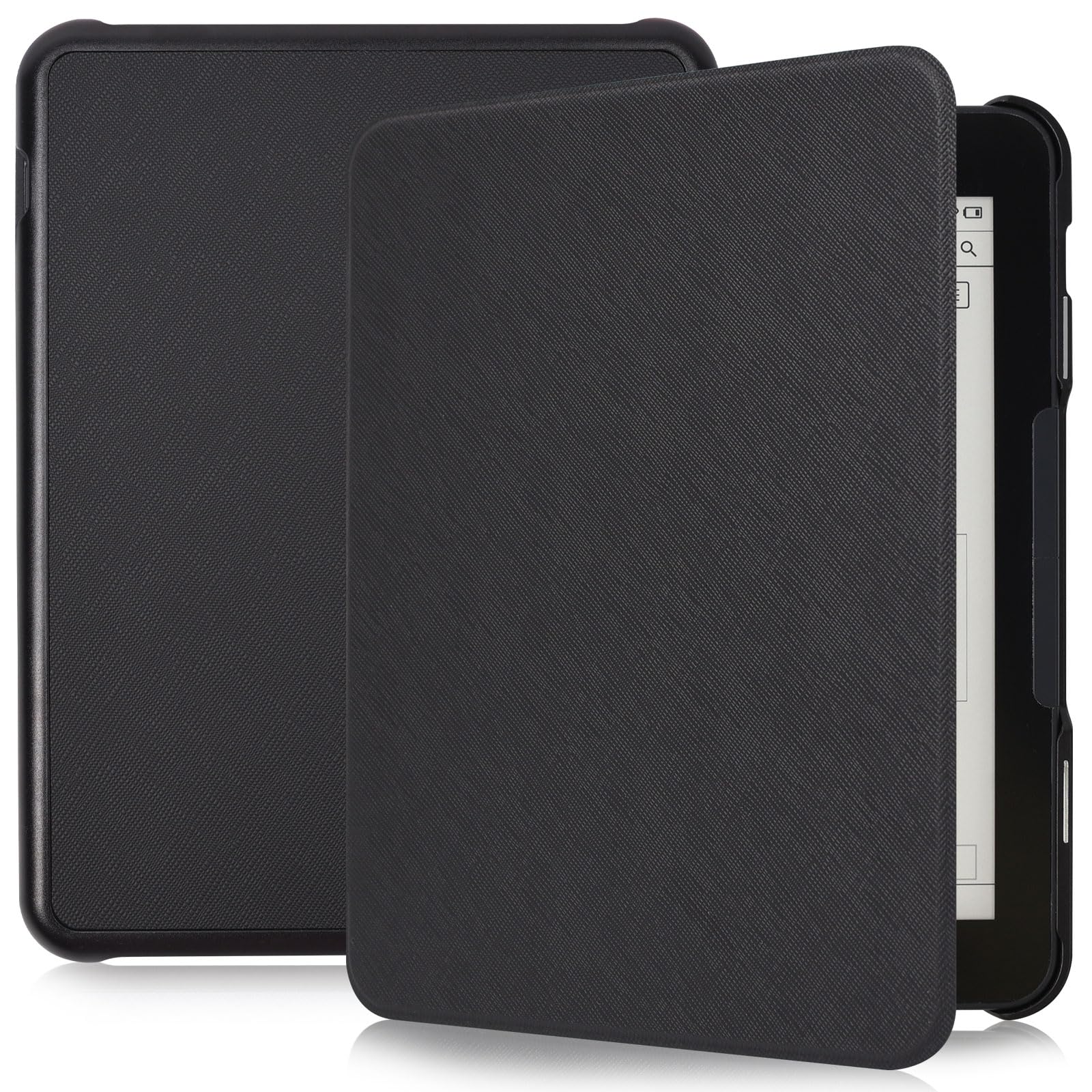 Caweet Case For Nook Glowlight 4 Plus 7.8'' 2023 Release, Ultra Lightweight Pu Leather Shell Cover With Magnetic Closure, Black