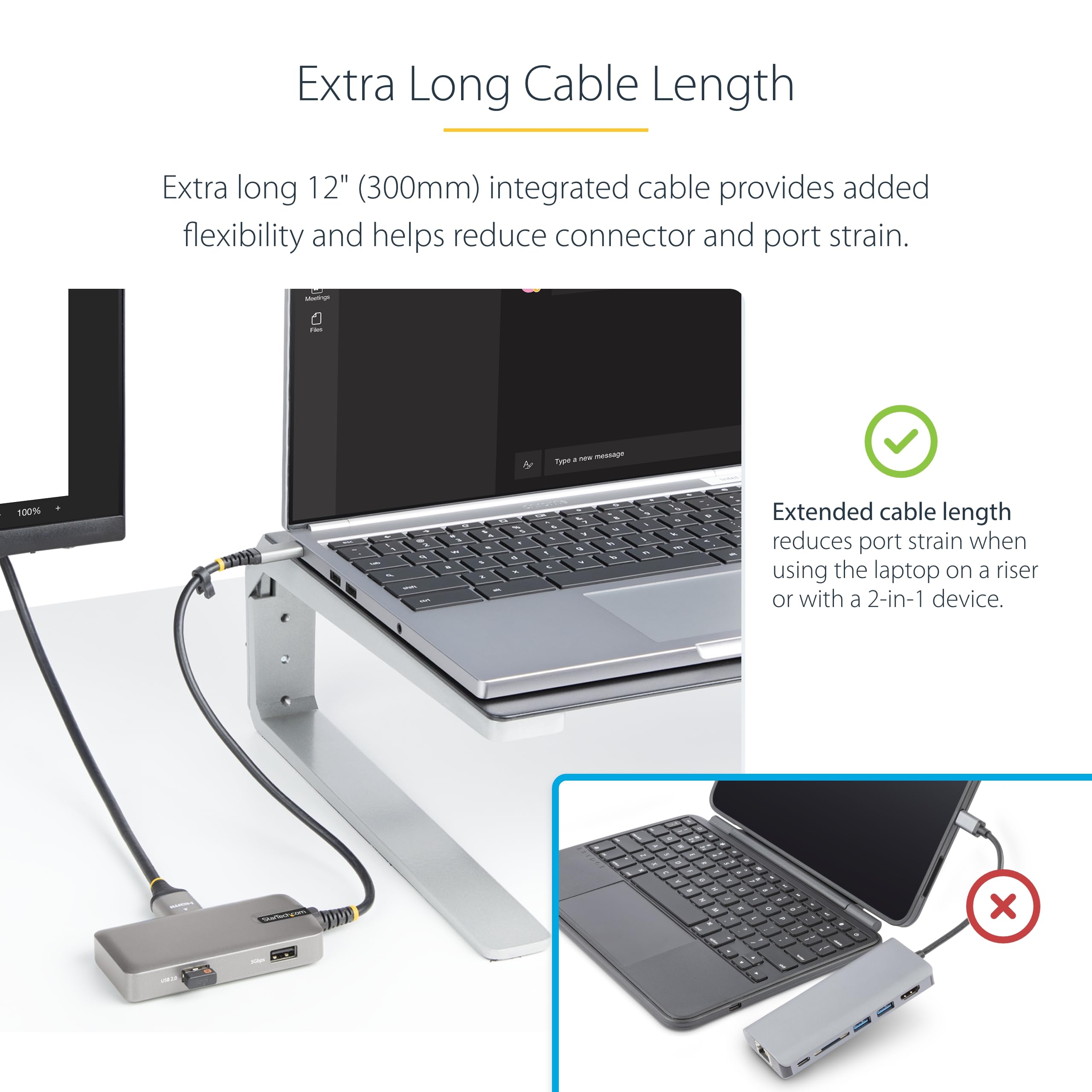 StarTech.com USB-C Multiport Adapter 4K 60Hz HDMI 100W PD 2-Port USB 3.0 Hub GbE Mini Dock Space Gray Aluminum