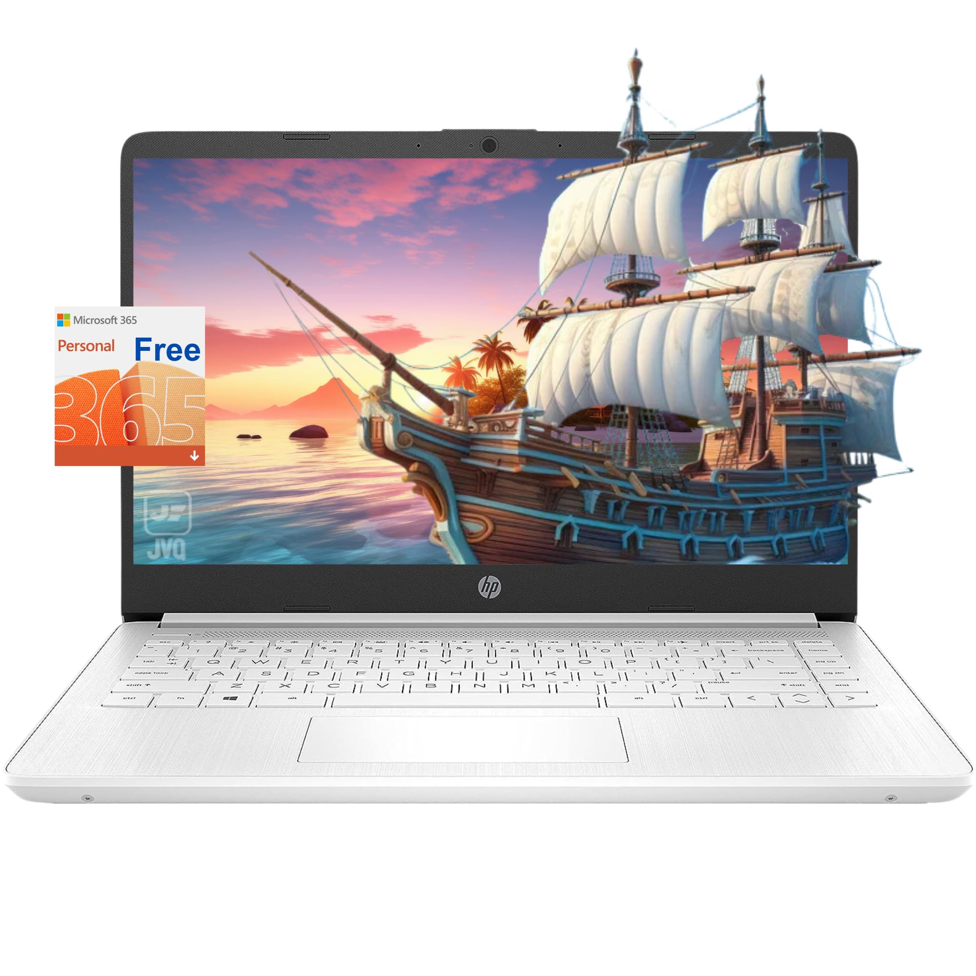 Hp Stream Laptop, 14'' Hd Display, Intel Celeron N4120 Processor, 16Gb Memory, 320Gb Storage (64Gb Emmc + 256Gb Card), 1 Year Of