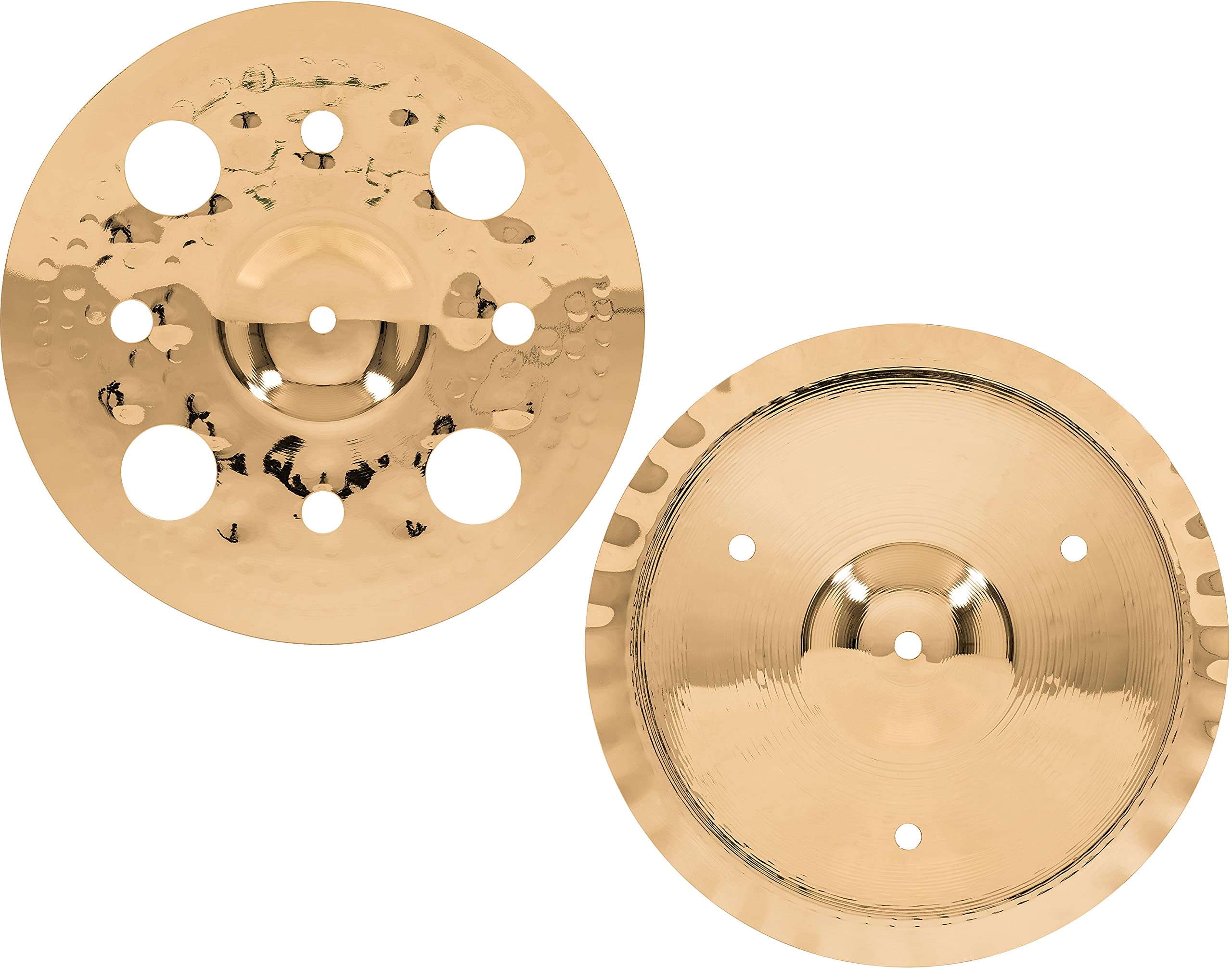 Meinl 12'' Trash Stack Cymbal Pair With Holes   Classics Custom Brilliant   Made In Germany, 2 Year Warranty (Cc12 Stk)