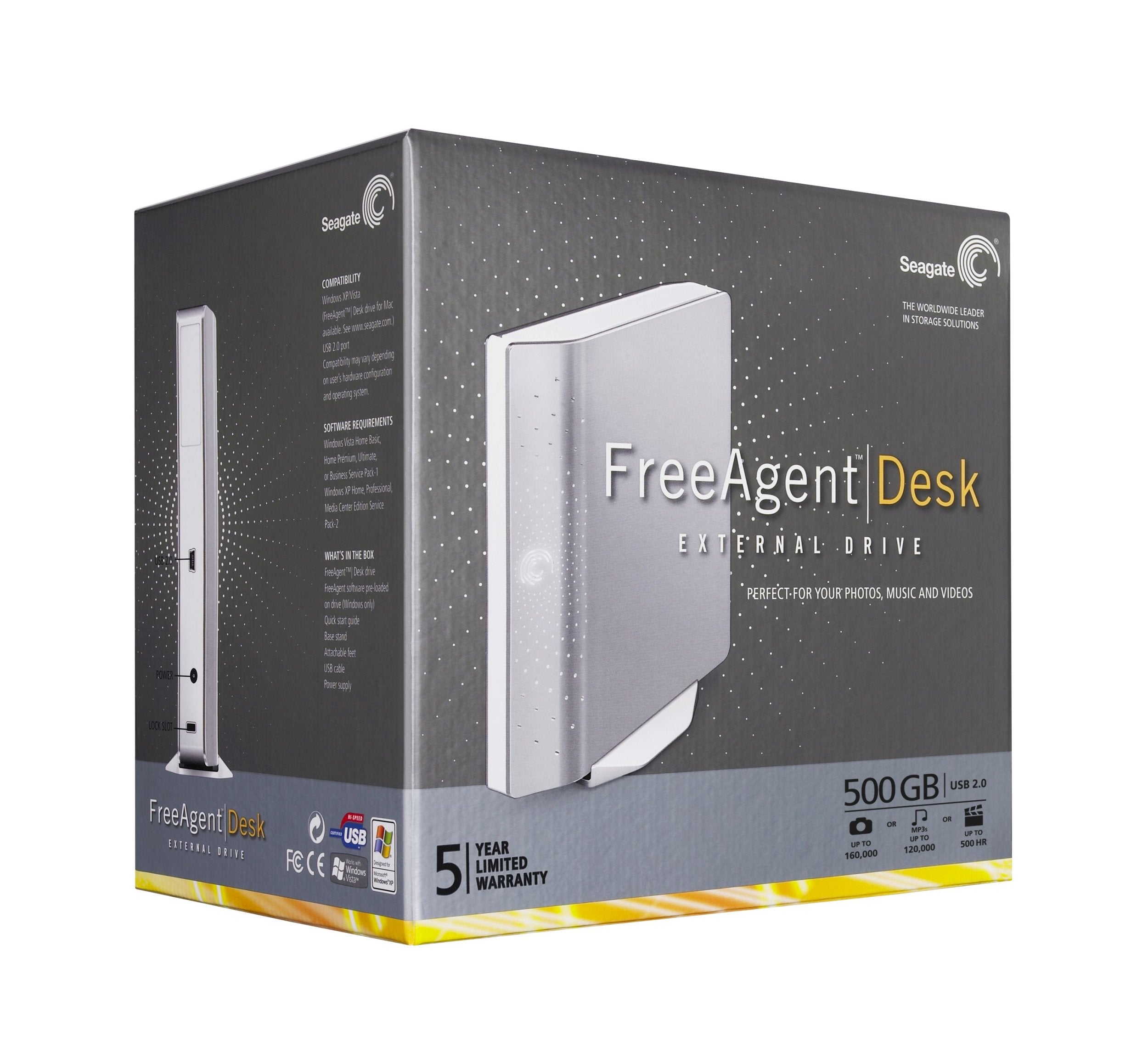 Seagate FreeAgent Desk 500 GB External Hard Drive   Silver (ST305004FDA2E1 RK)