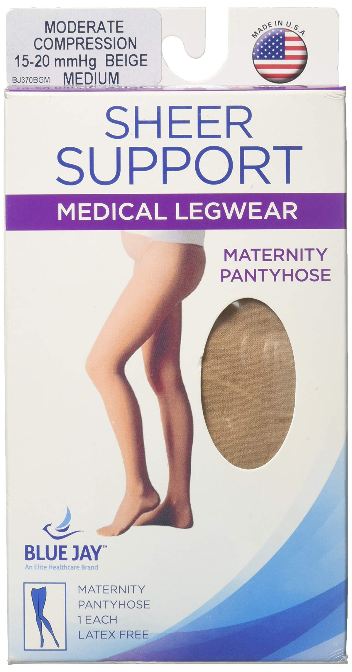 Blue Jay An Elite Healthcare Brand Ladies Sheer Mod Maternity   15 20 Mmhg , Medium, Pantyhose , Light Weight Stockings , Firm S