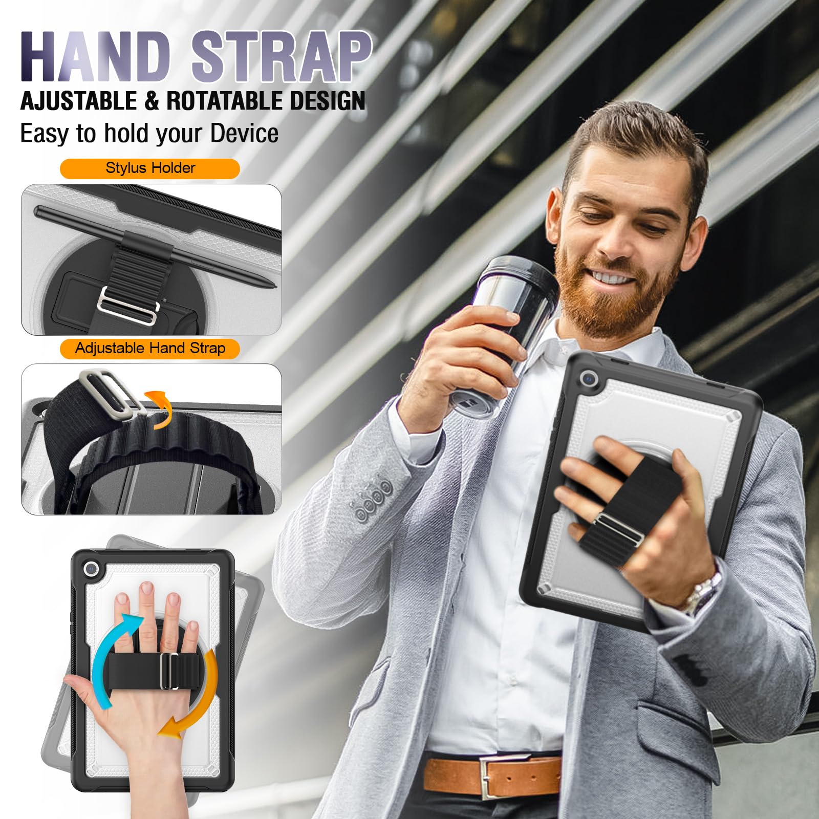 Herize Case For Samsung A9+/A9 Plus 11 Inch Model Sm X210/X215/X216 With Screen Protector Pen Holder | Heavy Duty Silicone Rugge