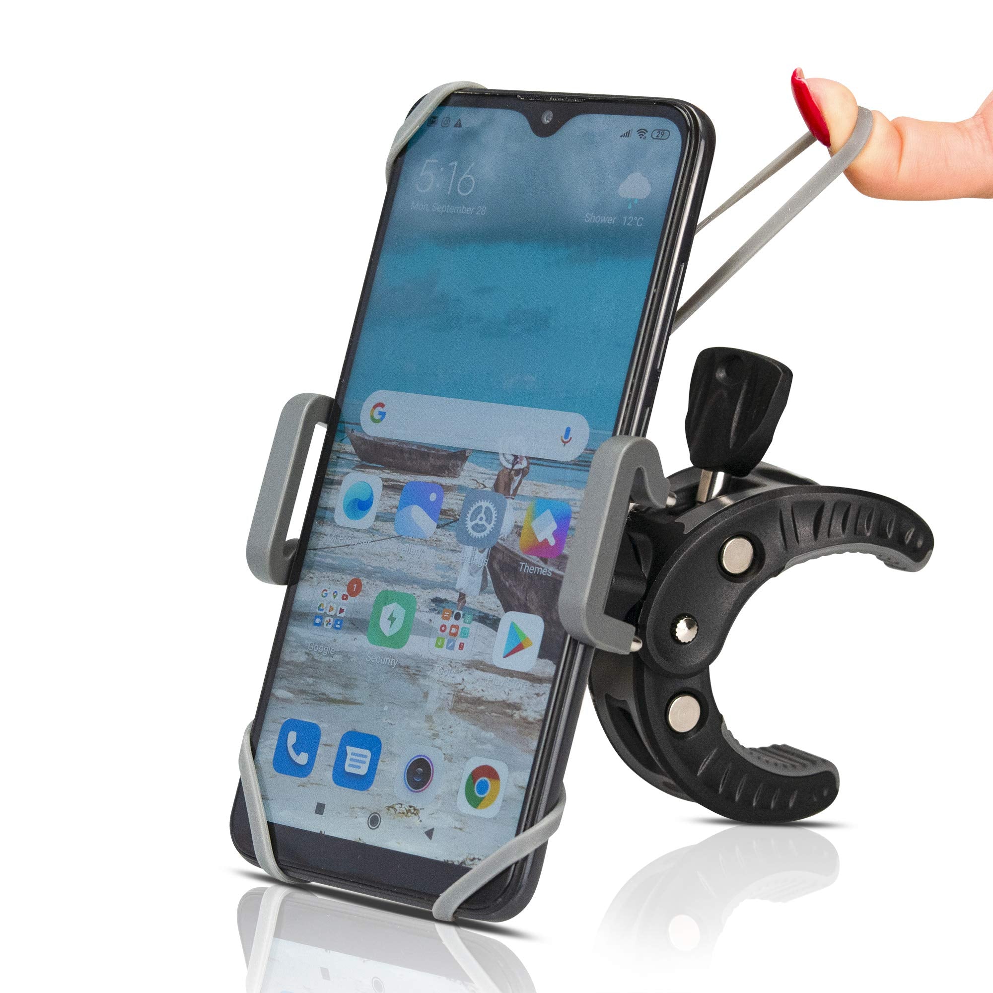 Baby Stroller Phone Holder, Shopping Cart, Golf Cart, Push Cart, Bike Phone Mount, for Motorcycle, Scooter, ATV, Boat, Spin Bike