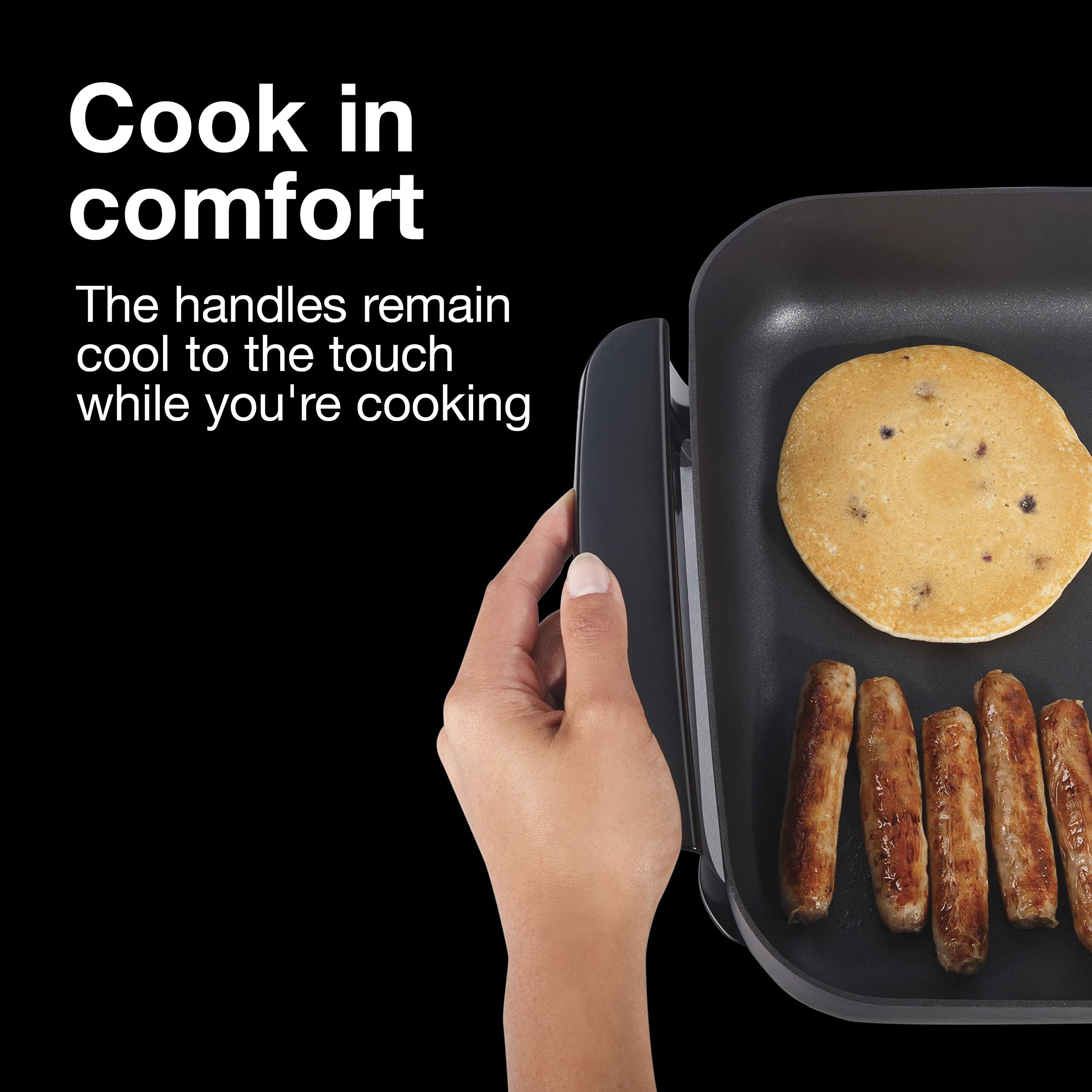 Proctor Silex Electric Skillet With Lid, 116 Sq. In. Nonstick Cooking Surface For Frying, Sauteing, Simmering And Braising, Adju