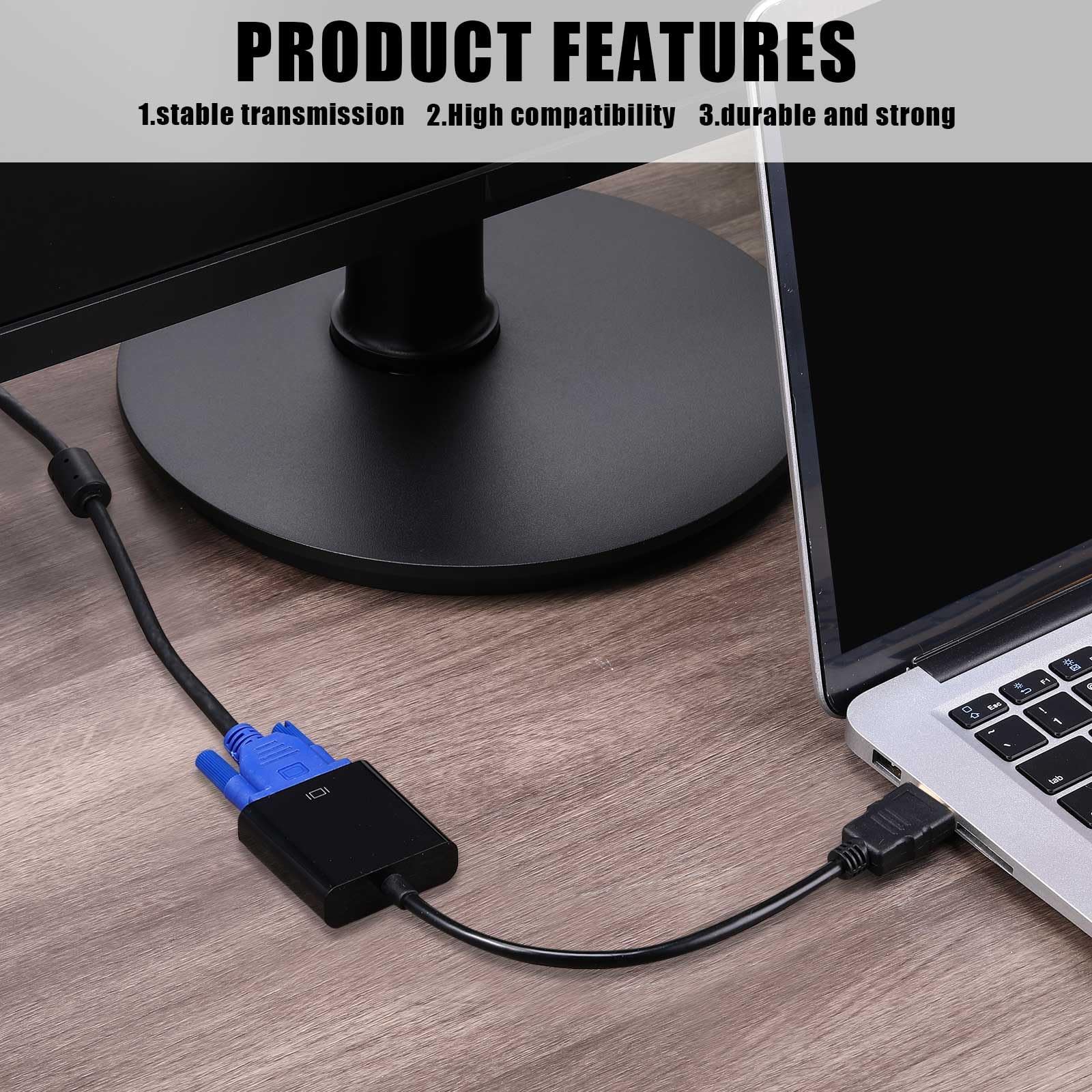 Yunsailing 20 Pack Hdmi To Vga Adapter Converter Bulk Gold Plated Black Hdmi To Vga Cable (Male To Female) Compatible With Raspb