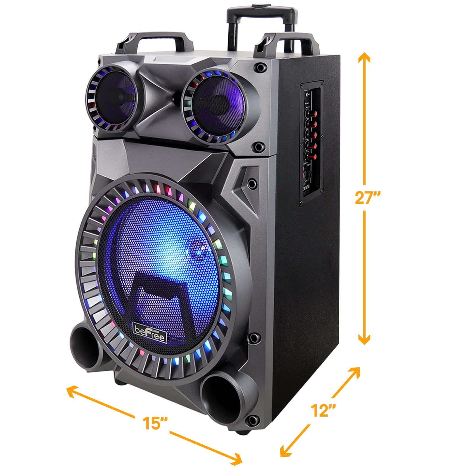 Befree Sound Rechargeable 12 Inch Bluetooth Portable Party Speaker With Party Lights Fm Radio And Usbtf Inputs