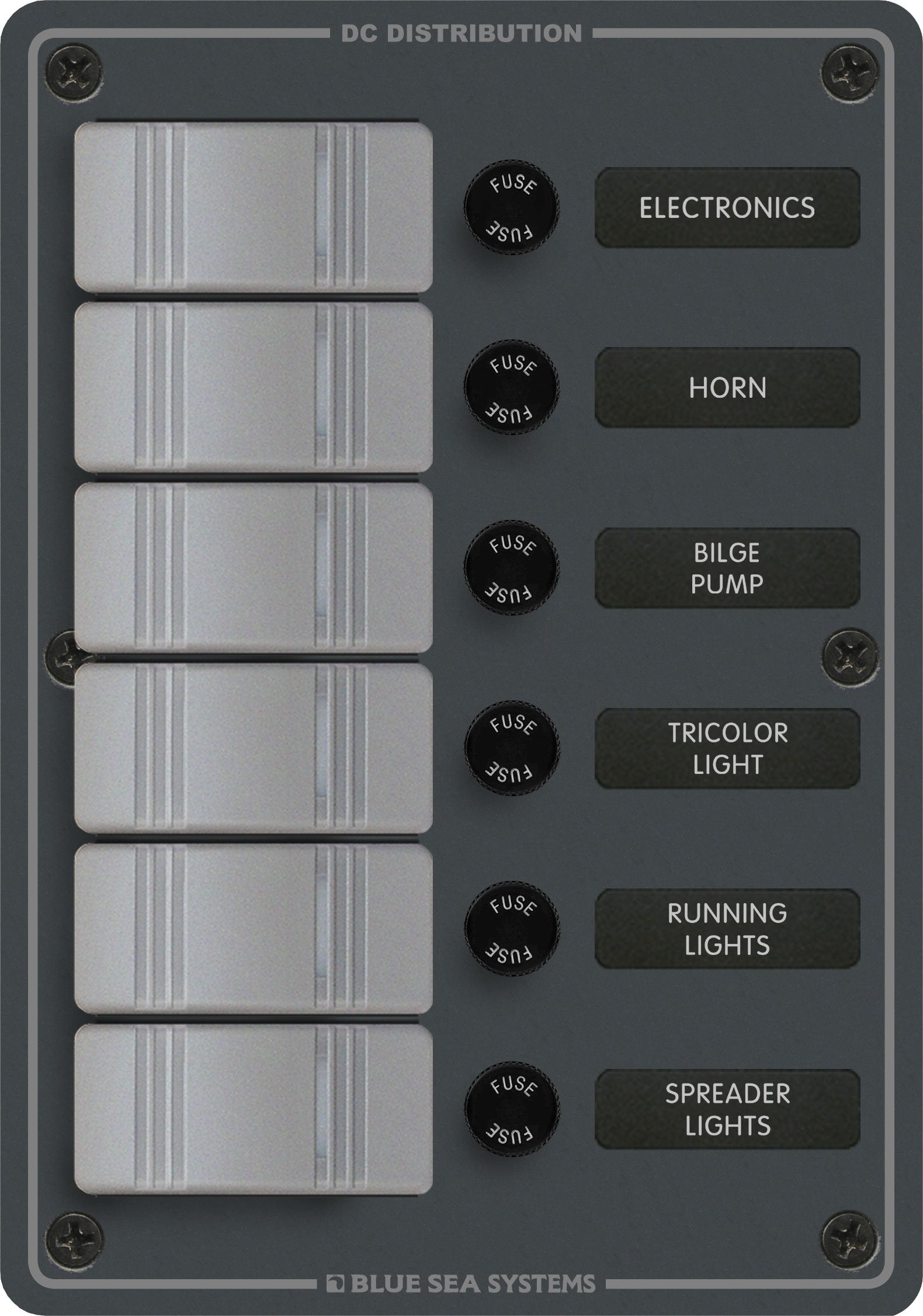 Blue Sea 8053 Slate Gray   6 Position   Vertical