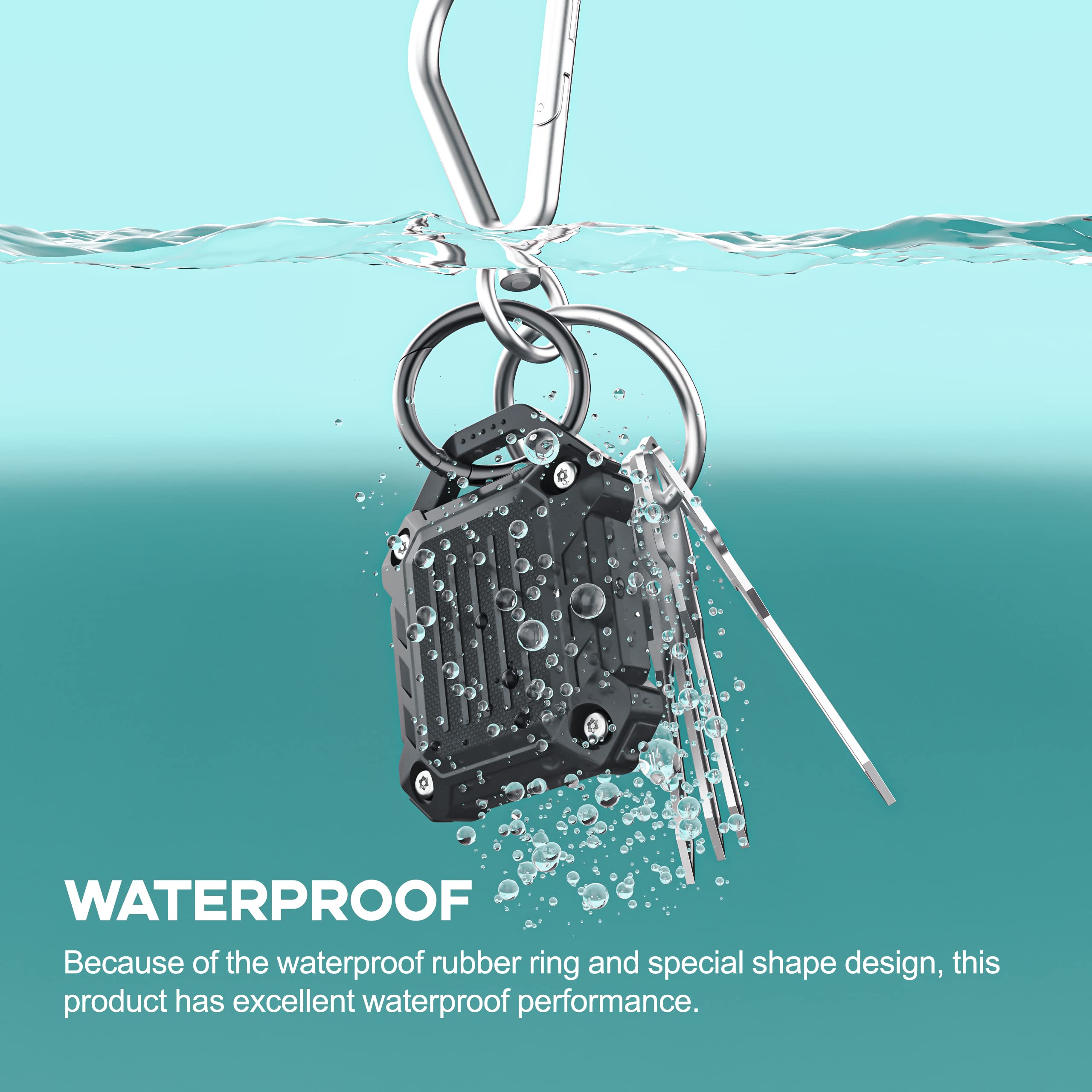 Dovick  Waterproof Airtag Keychain Holder Case 4 Pack,Screw Full Cover Compatible With Apple Air Tag Tracker Key Ring