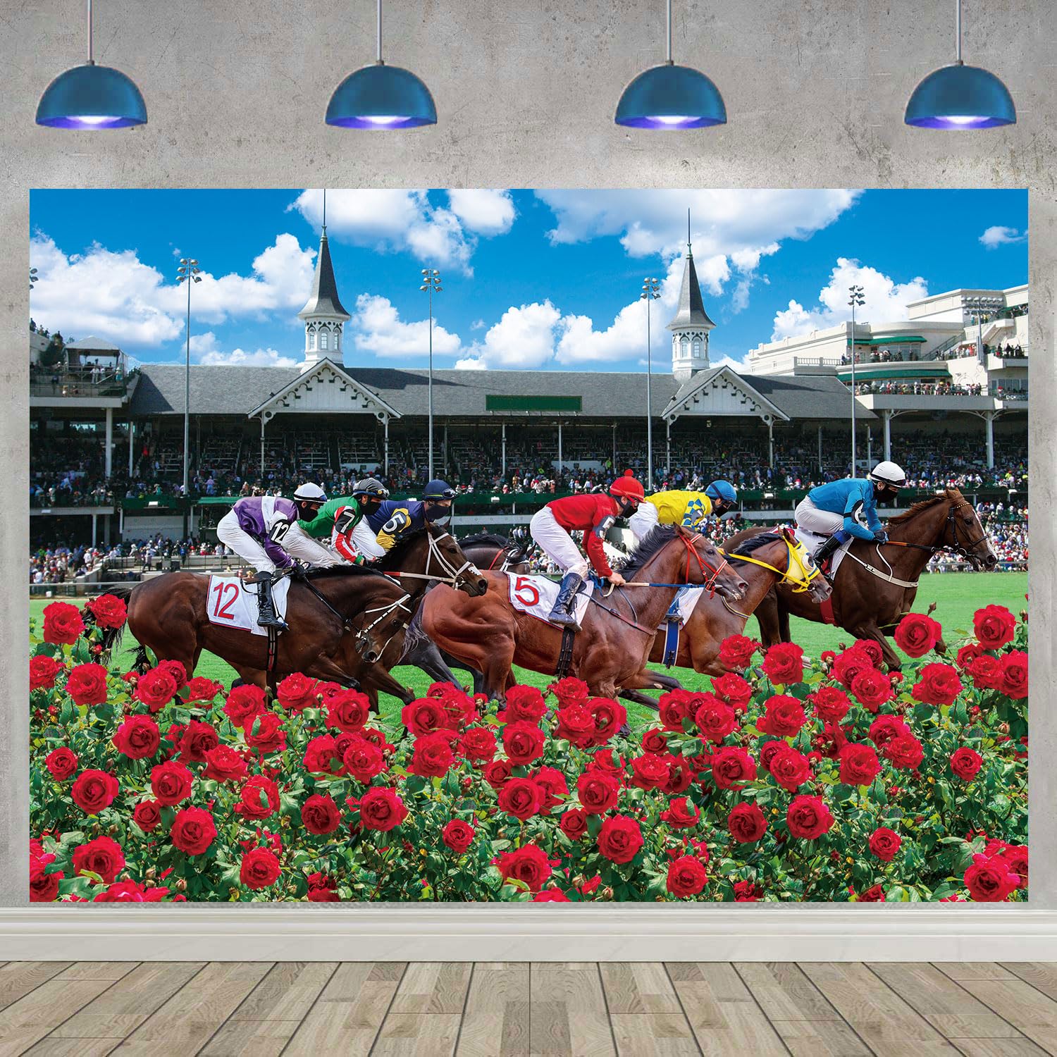 Kentucky Derby Backdrop Red Rose Garden Racecourse Photography Background Horse Racing Run For The Roses Banner Kentucky Derby P