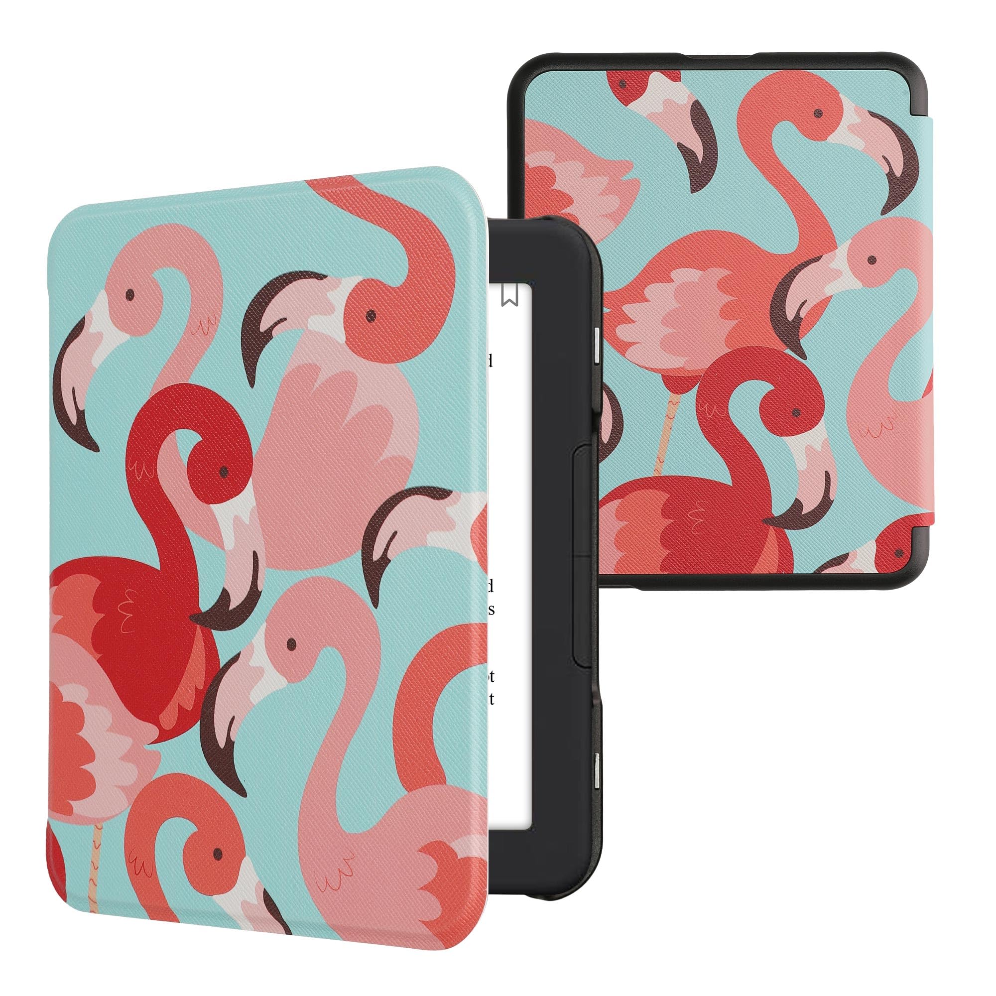 Kwmobile Case Compatible With Barnes & Noble Nook Glowlight 4 / 4E Case   Ereader Cover   Flamingos Dark Pink/Pink/Red