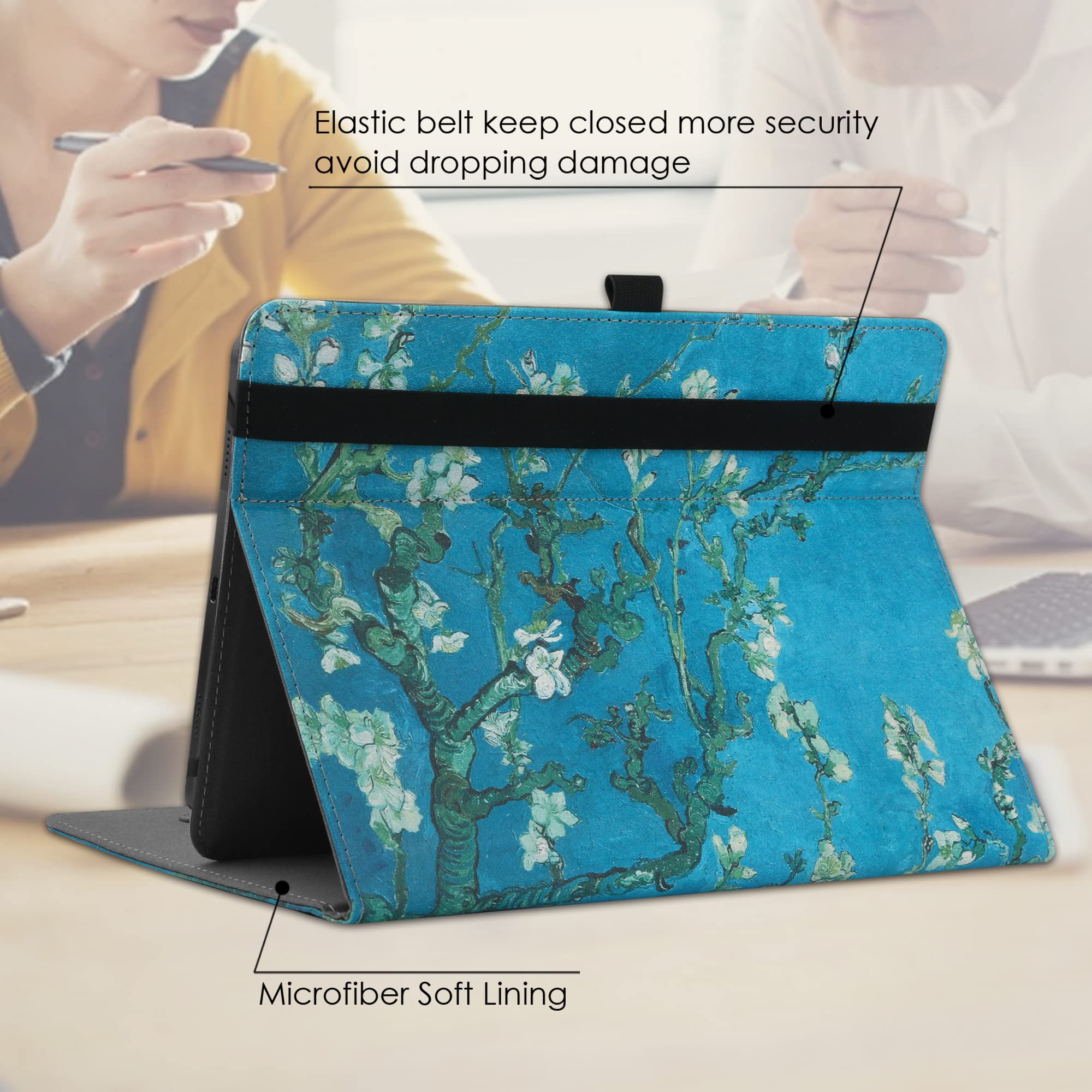 Hgwalp Universal Case For 9 11Inch Tablet,Multi Viewing Angels Pu Leather Stand Folio Case Cover With Handstrap For 9'' 10.1'' 1